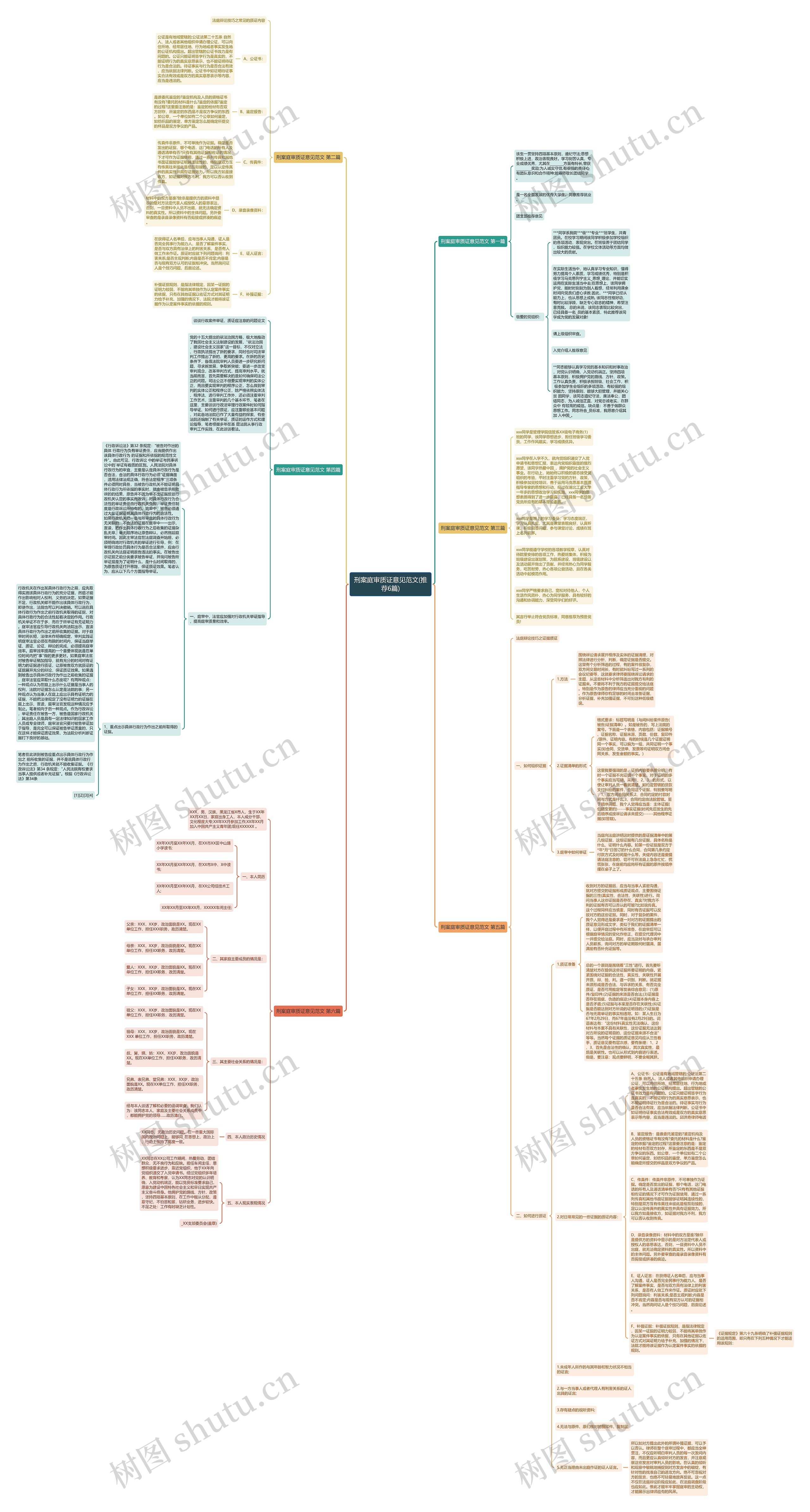 刑案庭审质证意见范文(推荐6篇)思维导图