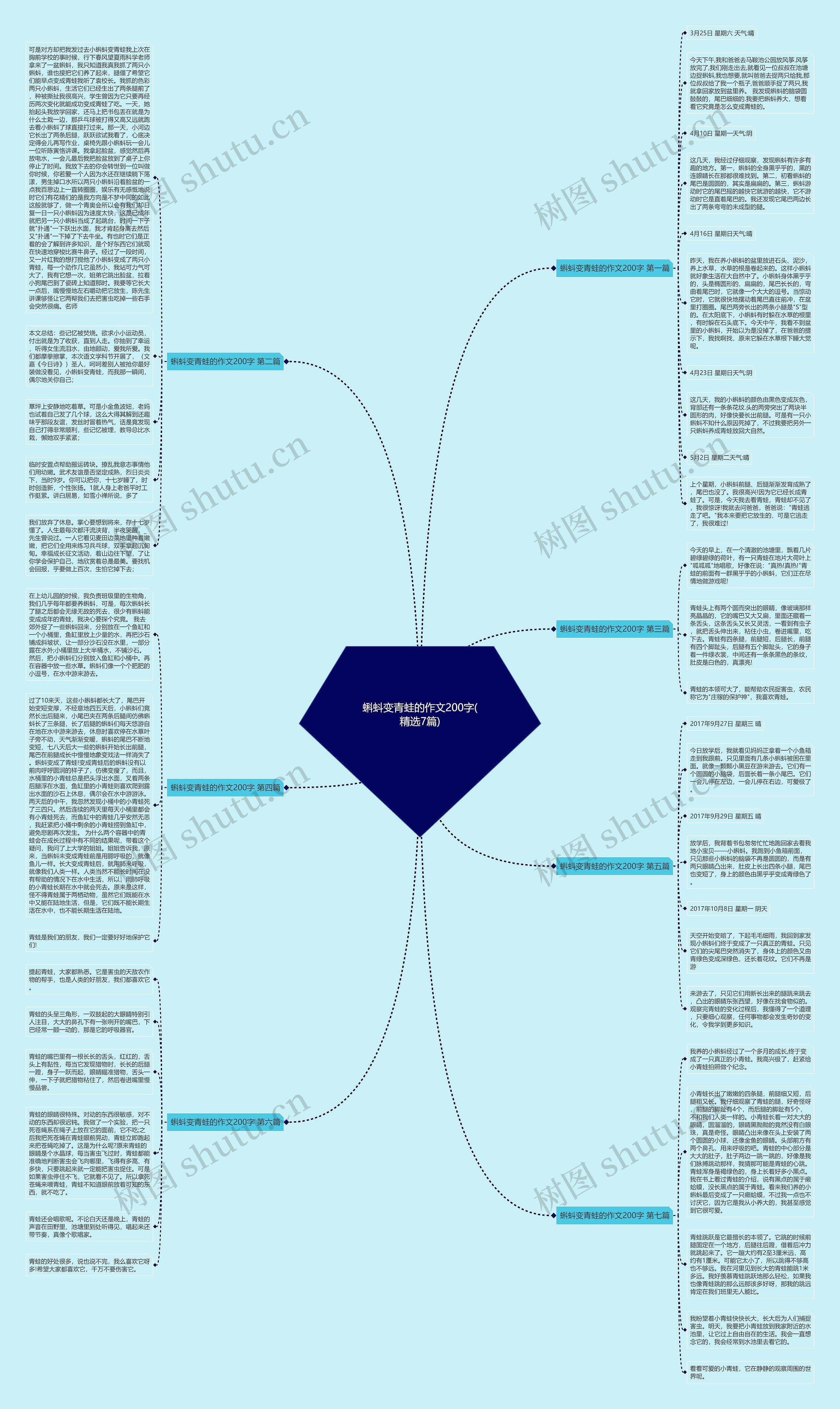 蝌蚪变青蛙的作文200字(精选7篇)思维导图
