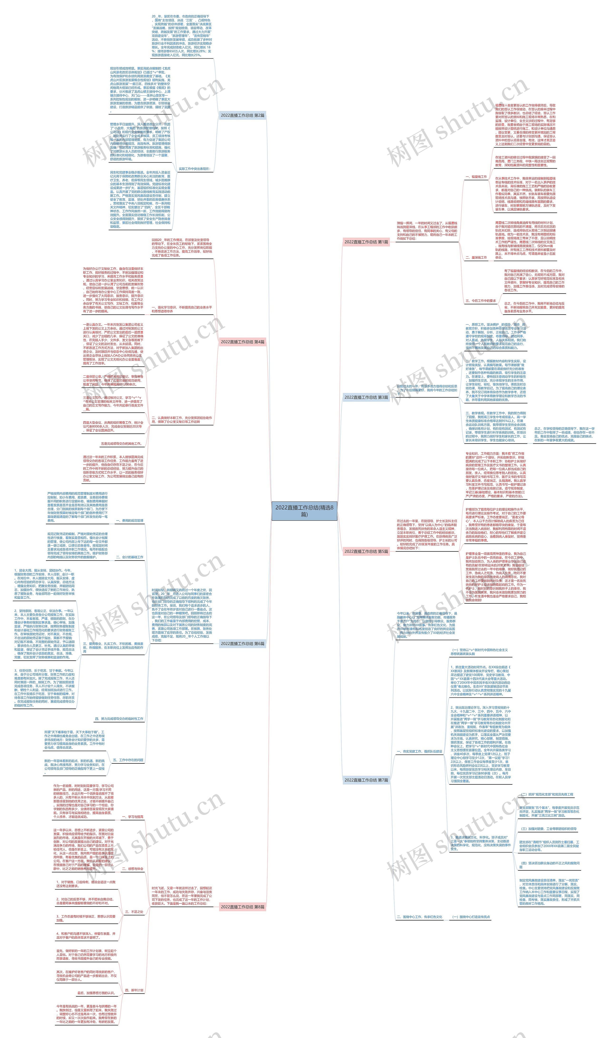 2022直播工作总结(精选8篇)思维导图