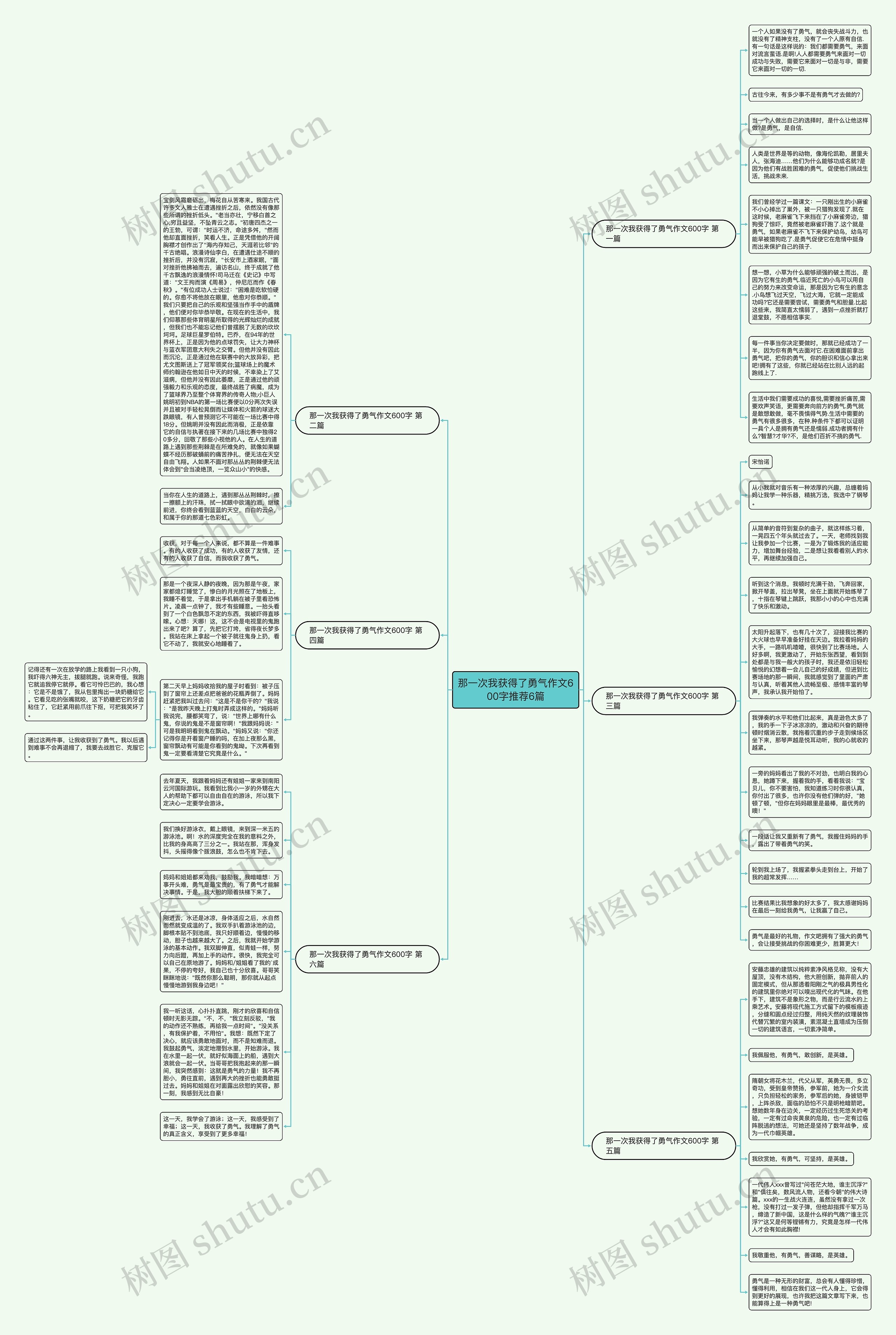 那一次我获得了勇气作文600字推荐6篇思维导图