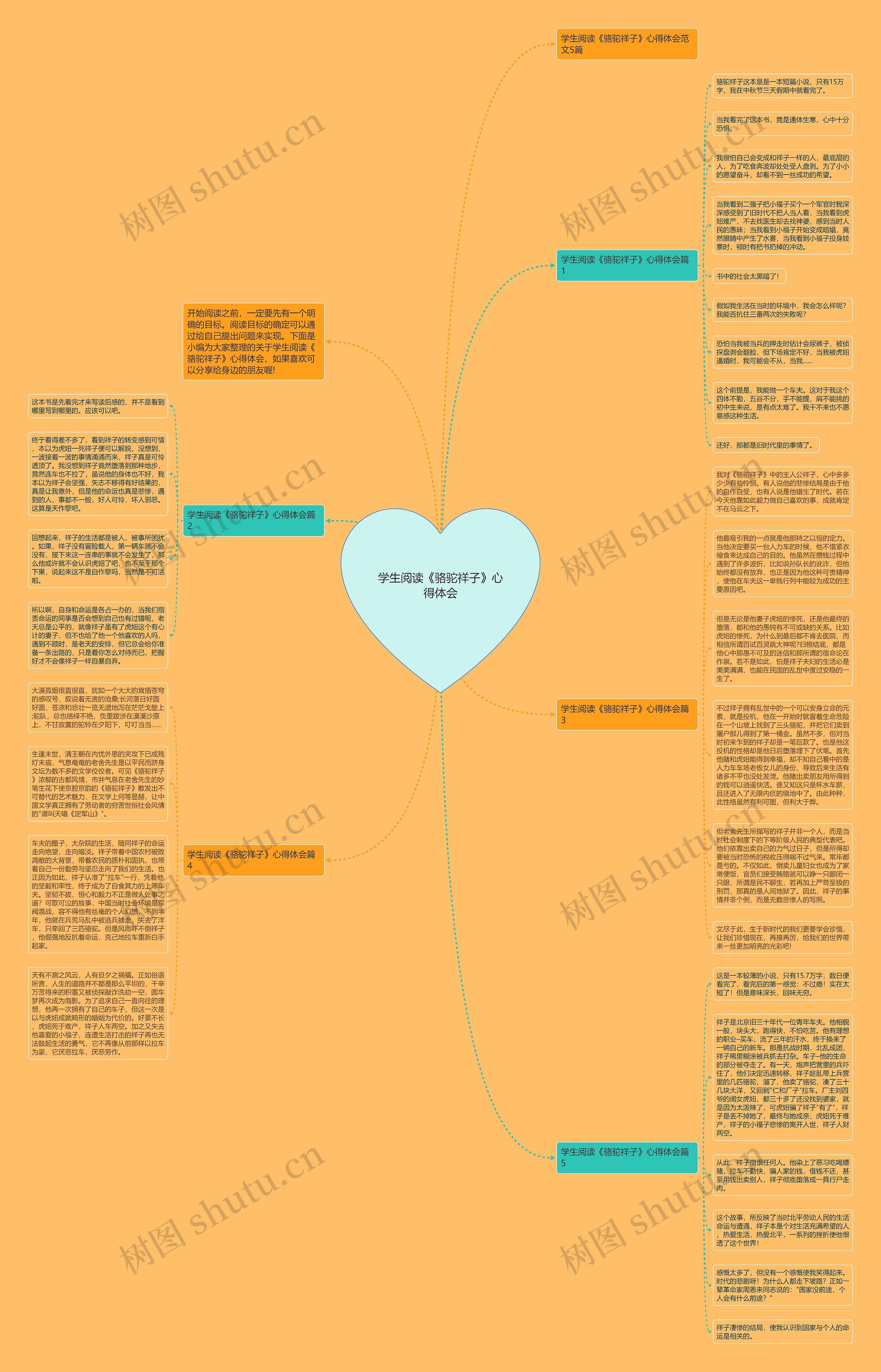 学生阅读《骆驼祥子》心得体会思维导图