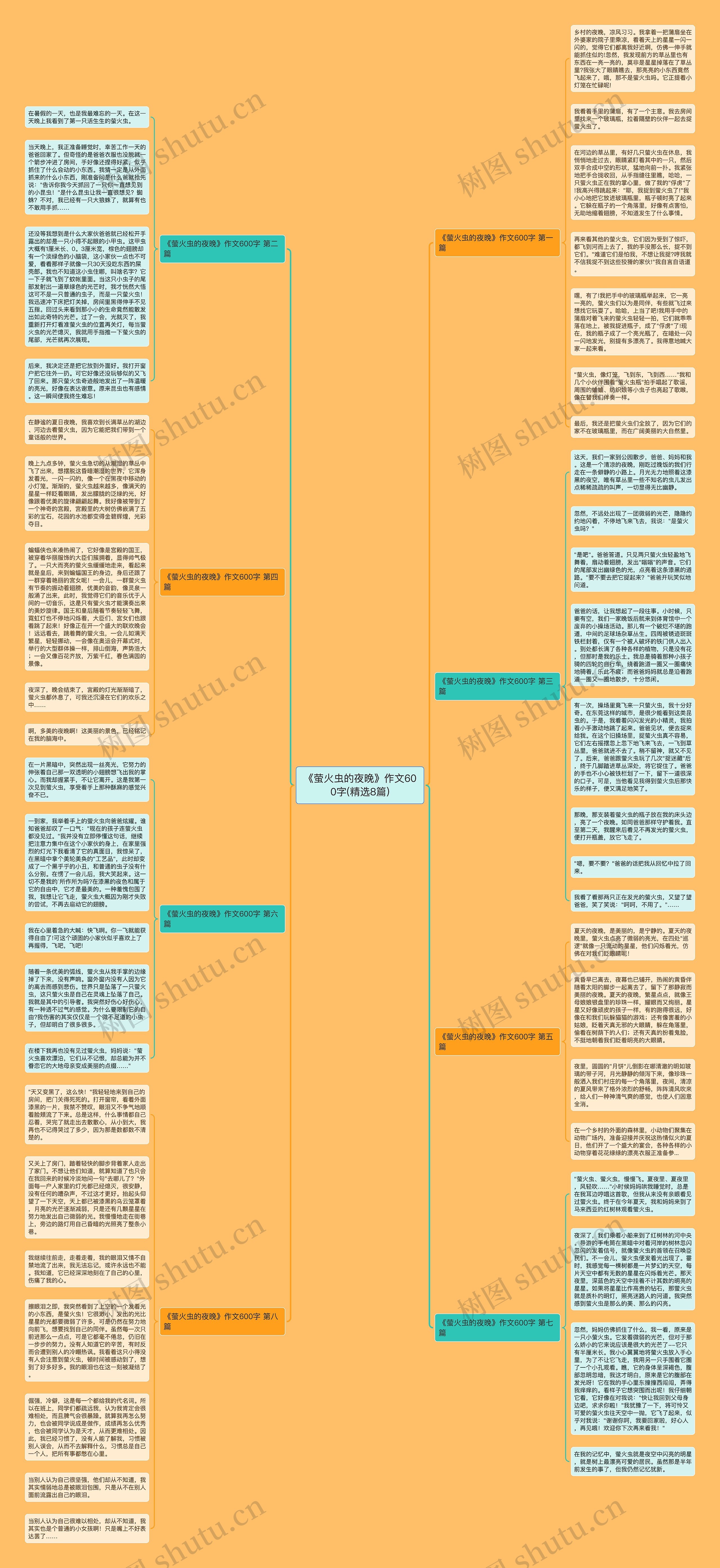 《萤火虫的夜晚》作文600字(精选8篇)思维导图