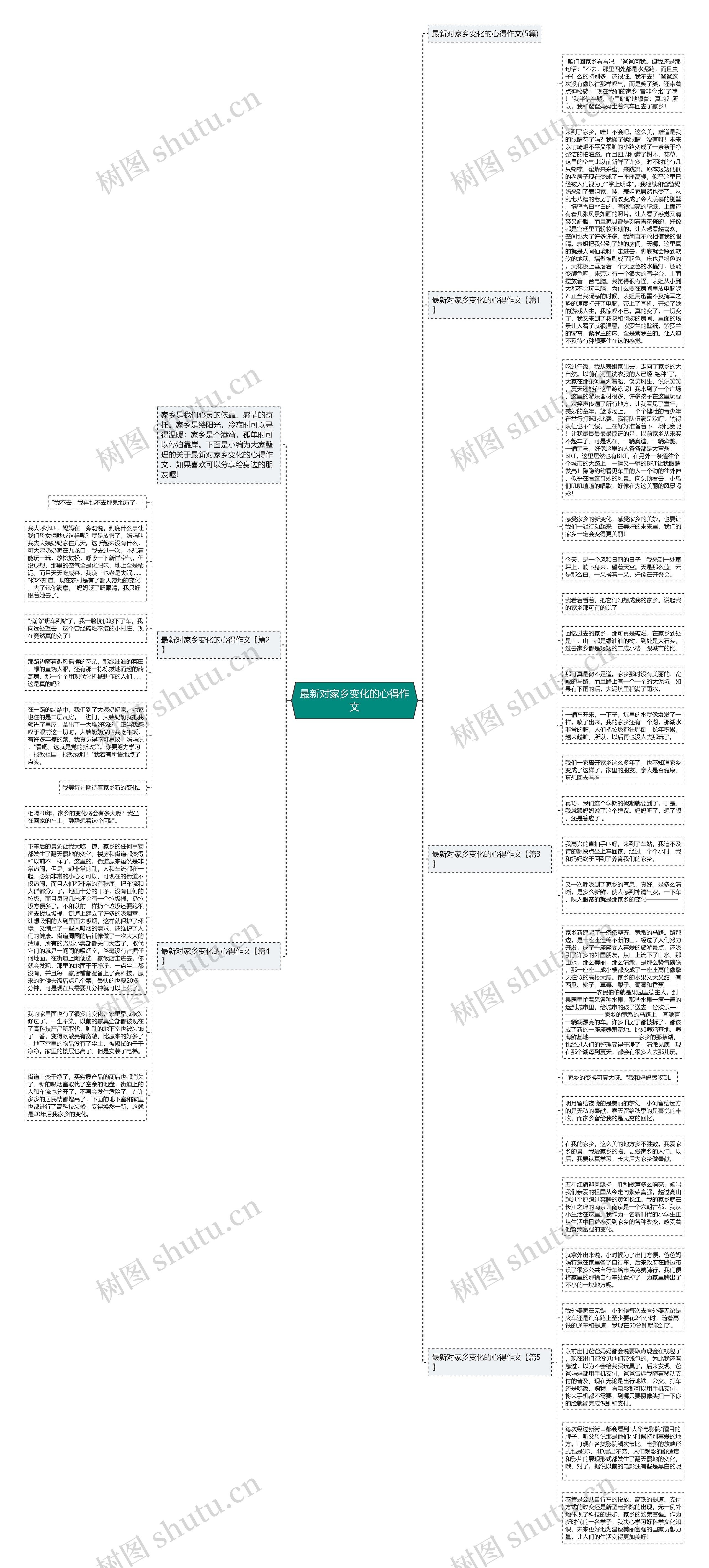 最新对家乡变化的心得作文思维导图