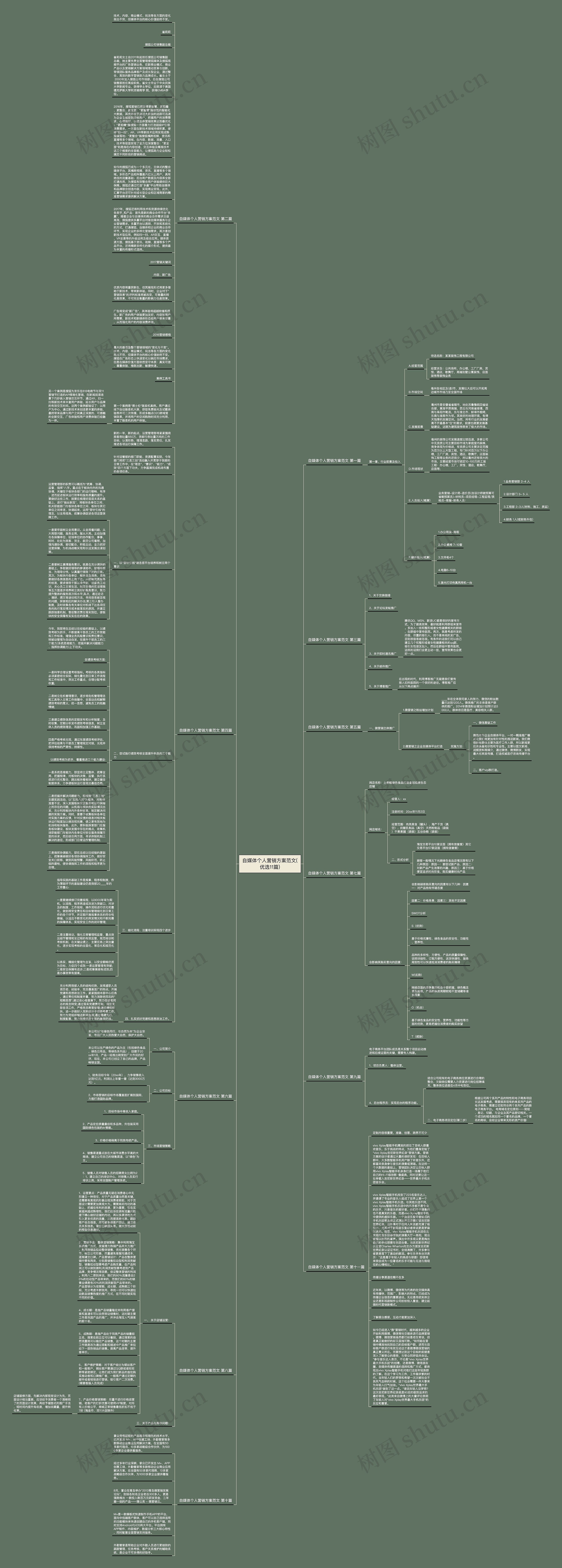 自媒体个人营销方案范文(优选11篇)思维导图