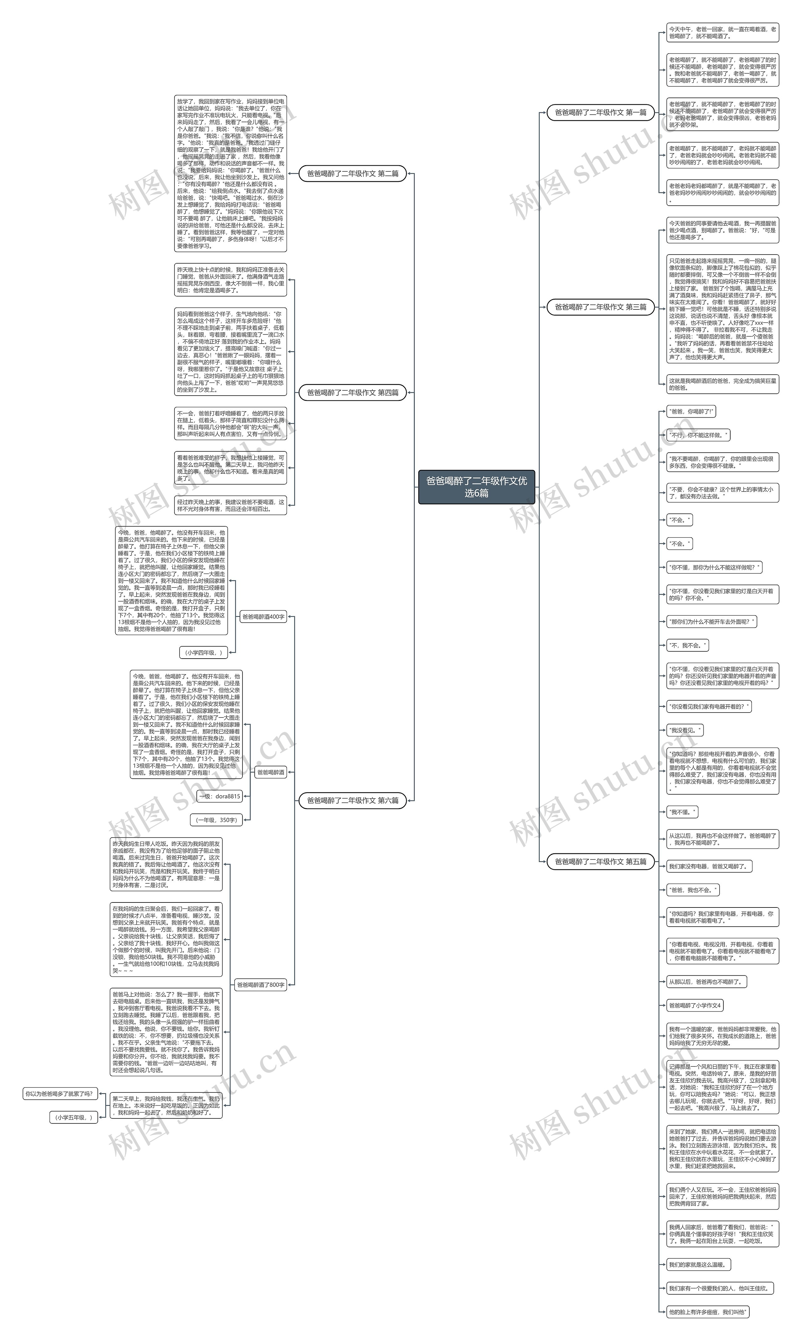 爸爸喝醉了二年级作文优选6篇思维导图