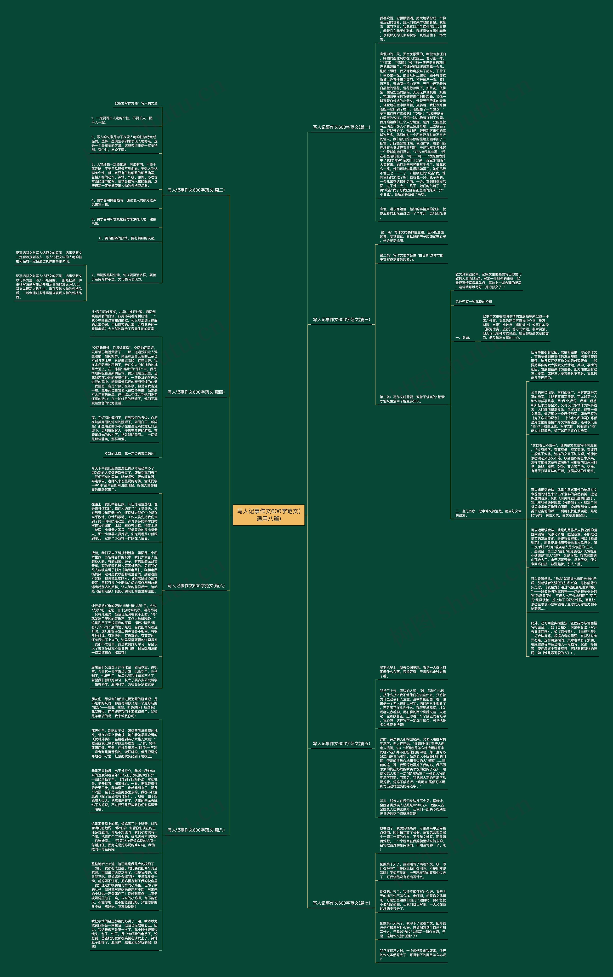 写人记事作文600字范文(通用八篇)思维导图