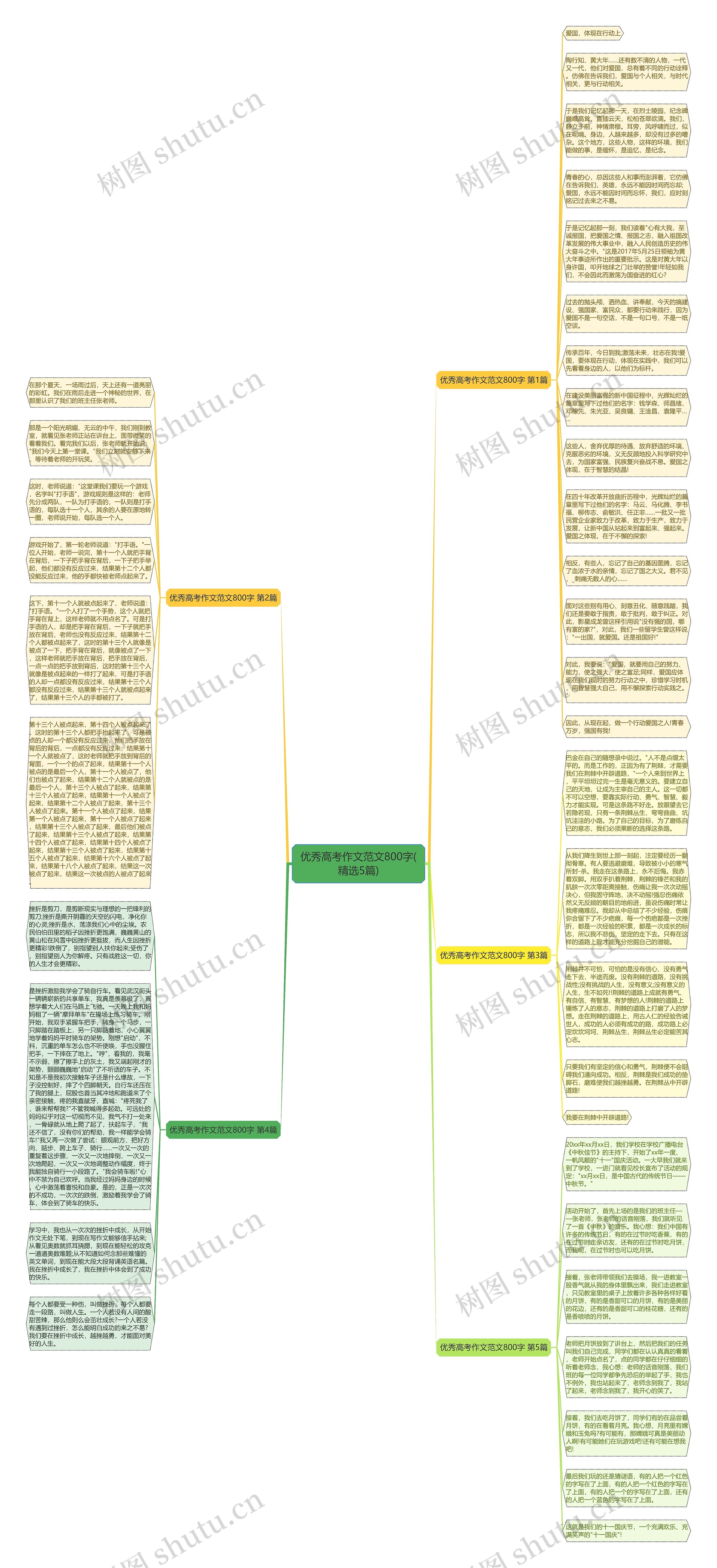 优秀高考作文范文800字(精选5篇)思维导图