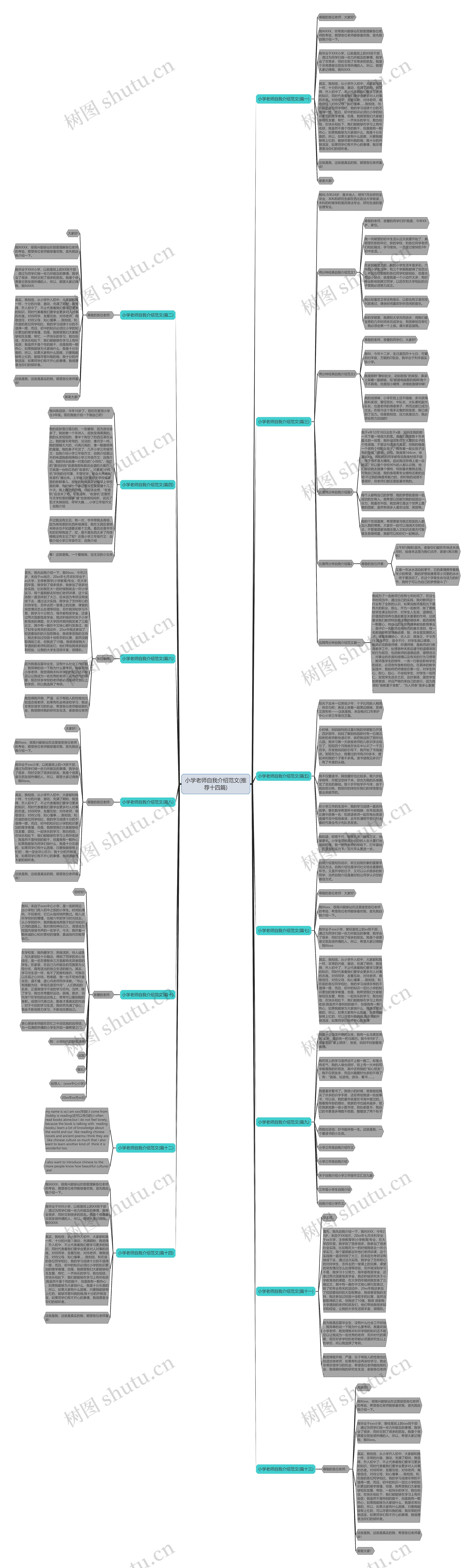 小学老师自我介绍范文(推荐十四篇)思维导图