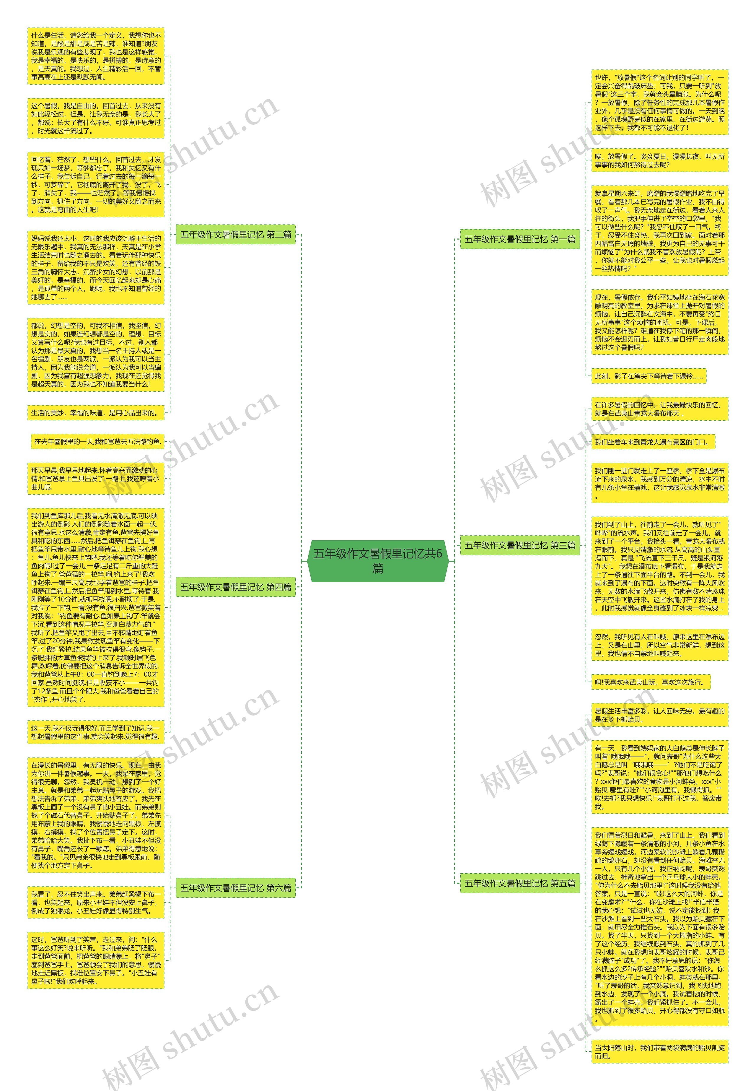 五年级作文暑假里记忆共6篇思维导图