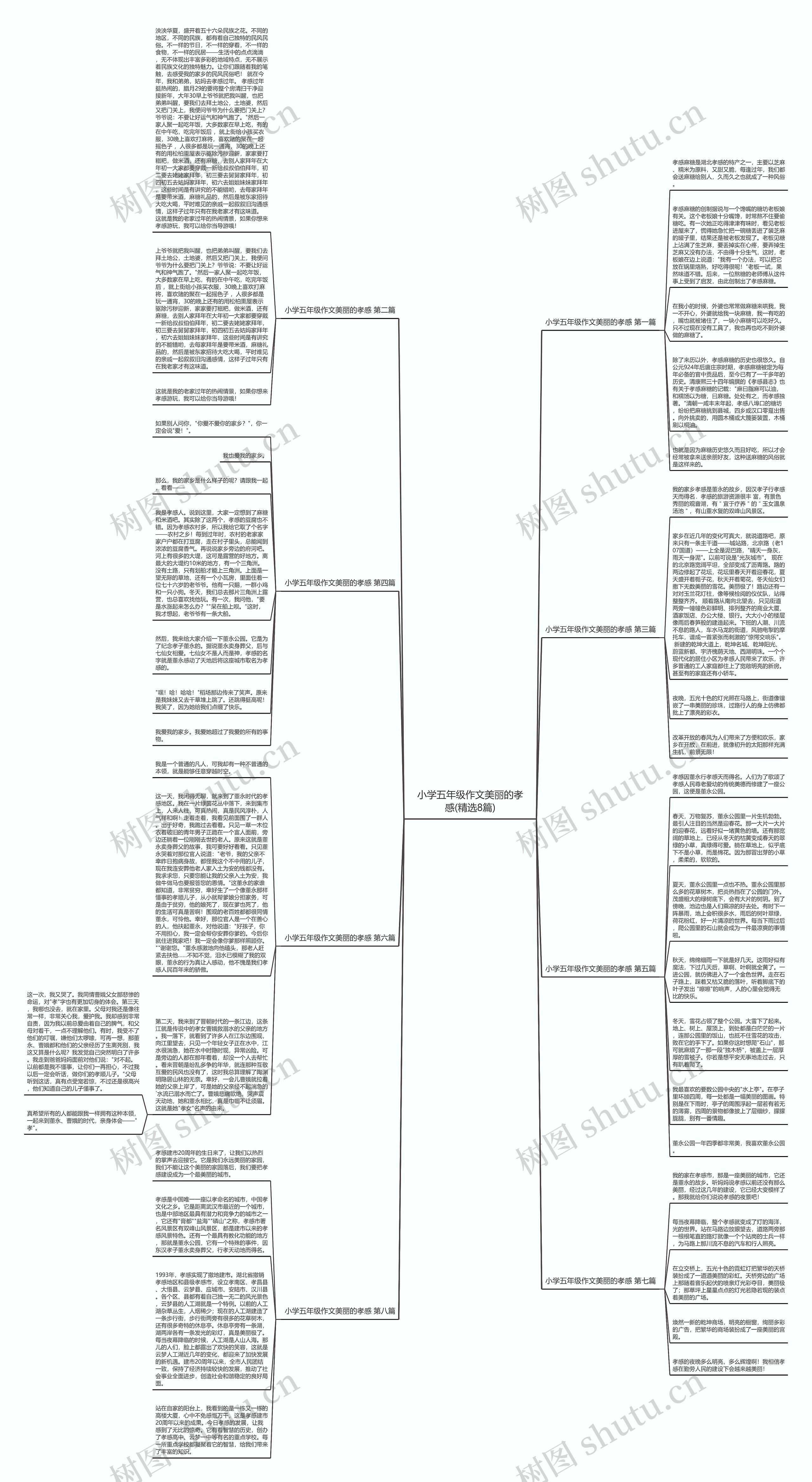 小学五年级作文美丽的孝感(精选8篇)思维导图