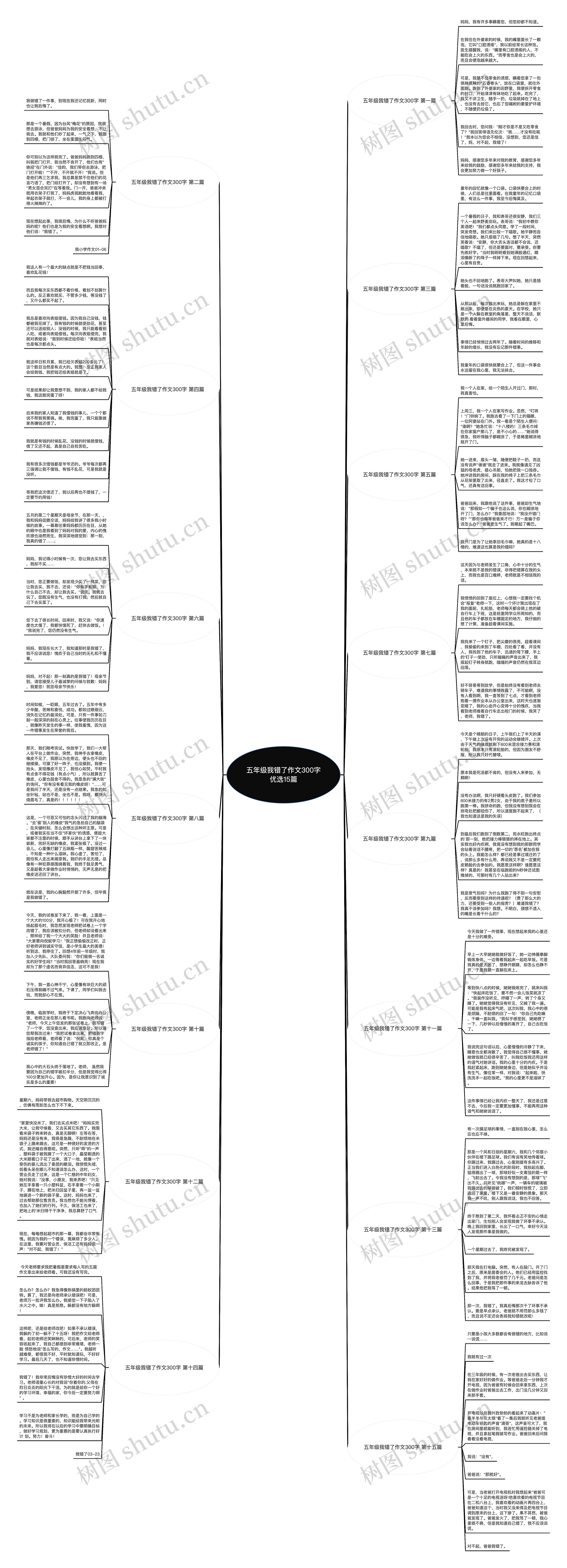 五年级我错了作文300字优选15篇思维导图