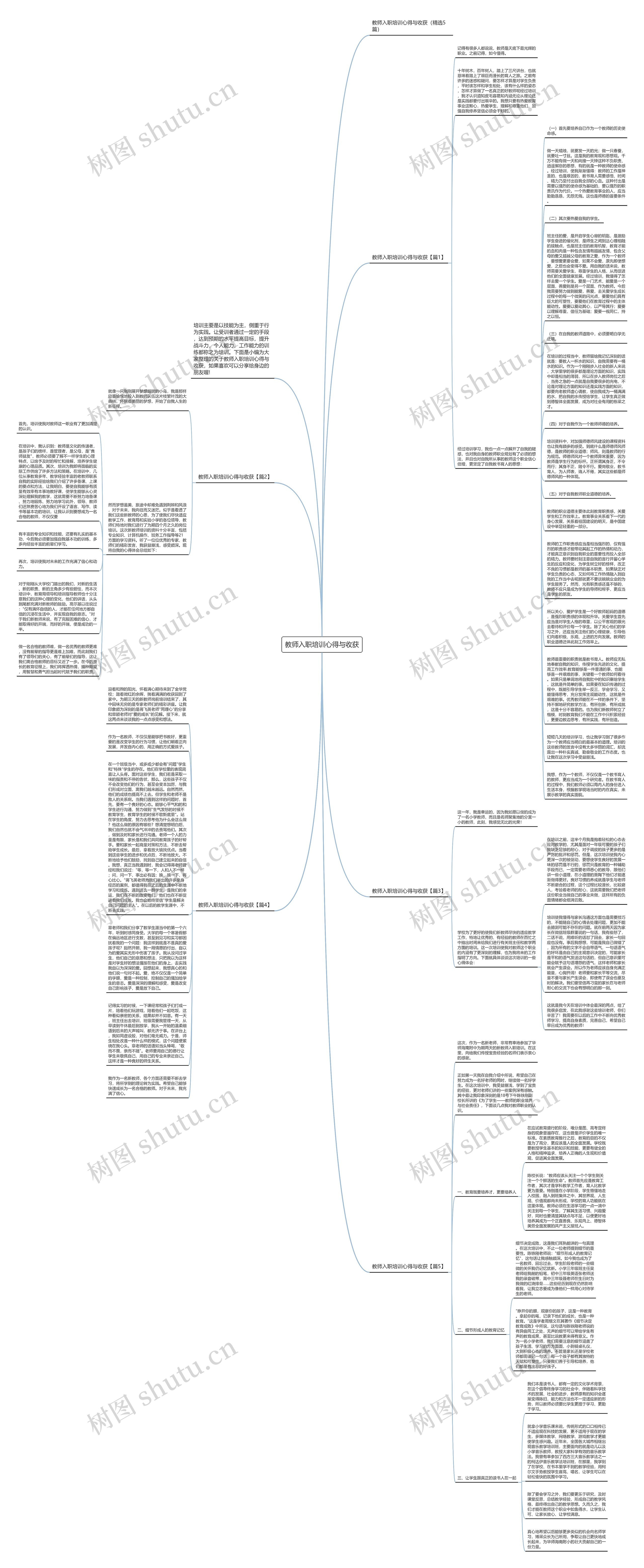 教师入职培训心得与收获思维导图