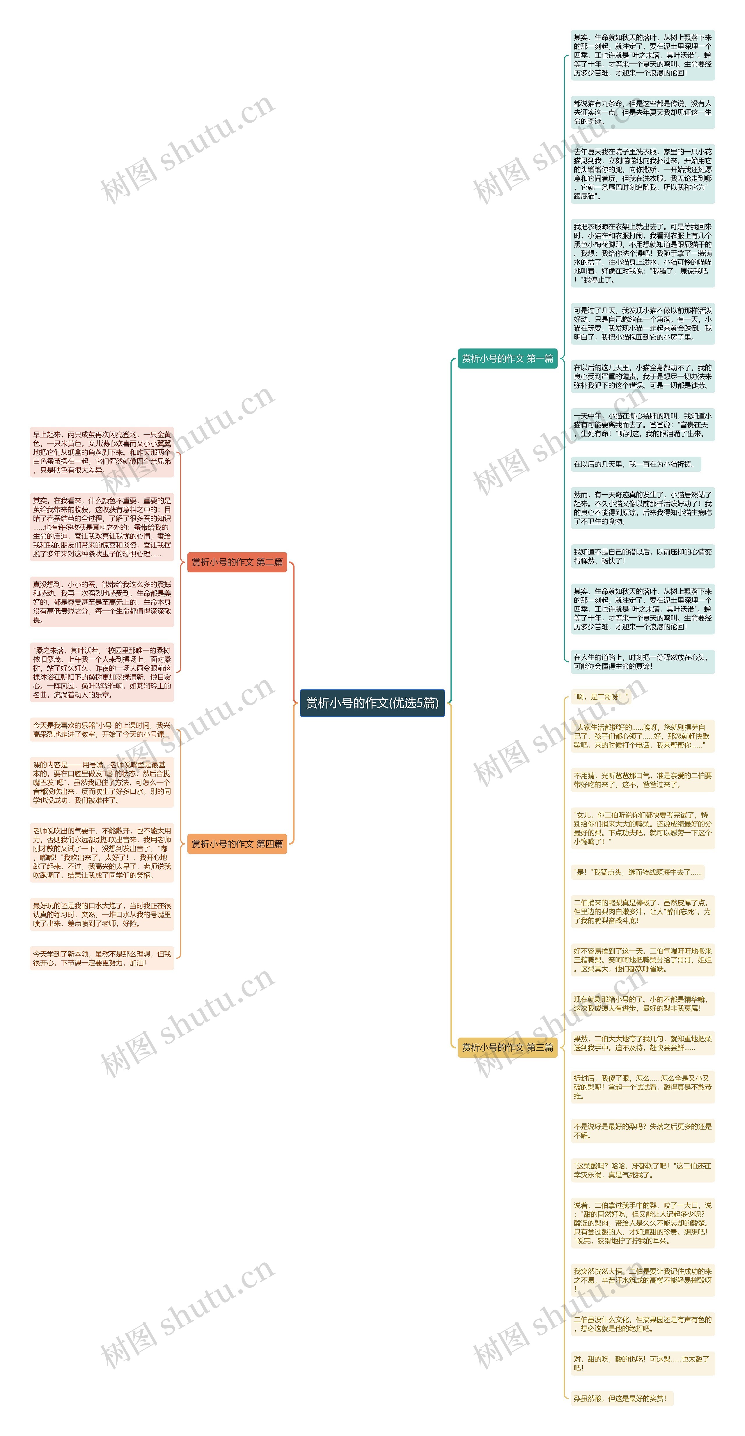 赏析小号的作文(优选5篇)思维导图