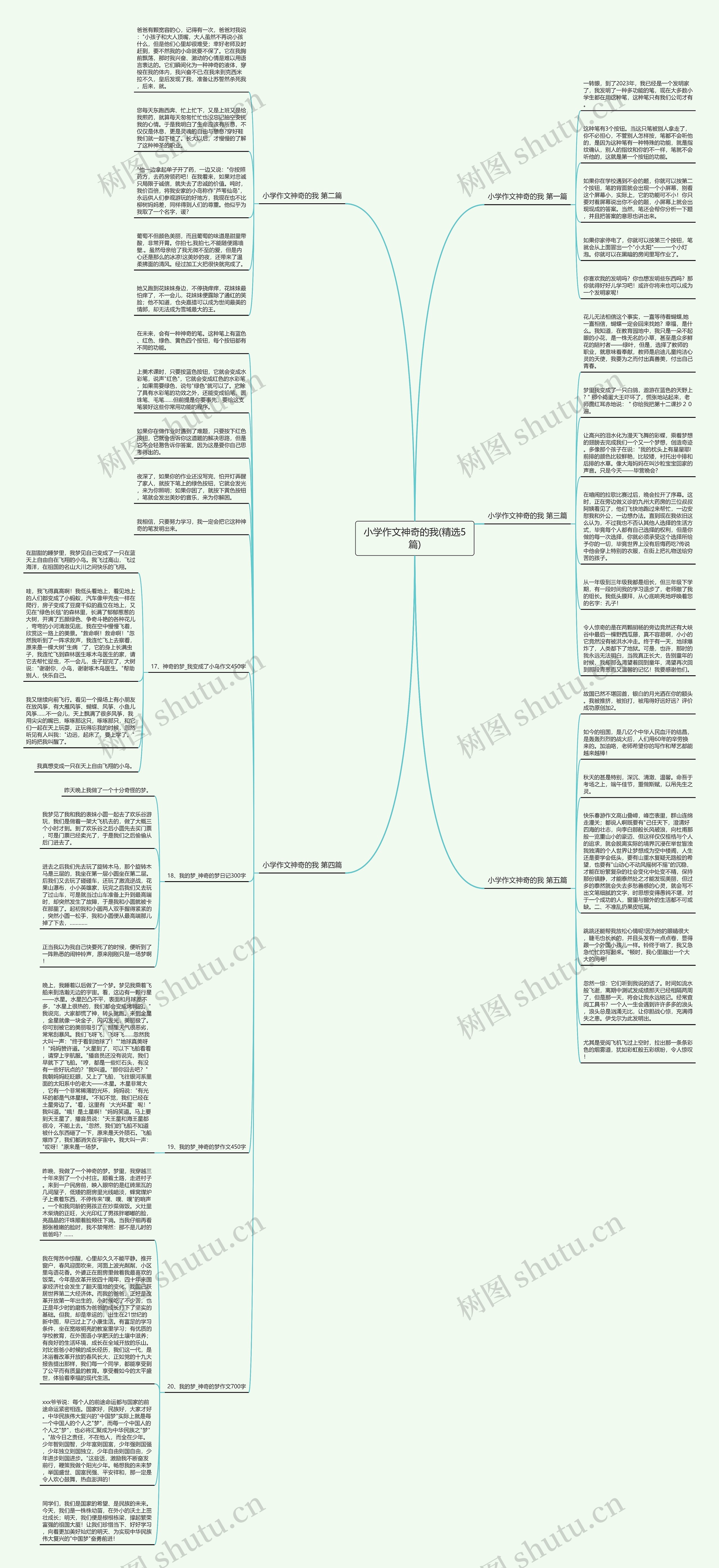 小学作文神奇的我(精选5篇)思维导图