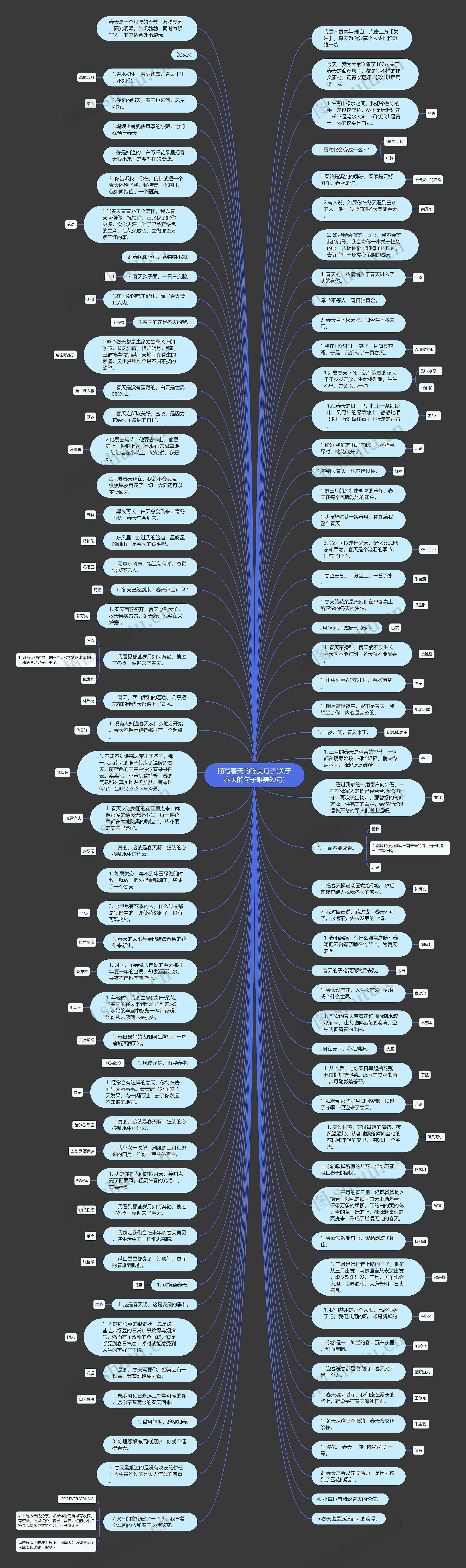 描写春天的唯美句子(关于春天的句子唯美短句)思维导图