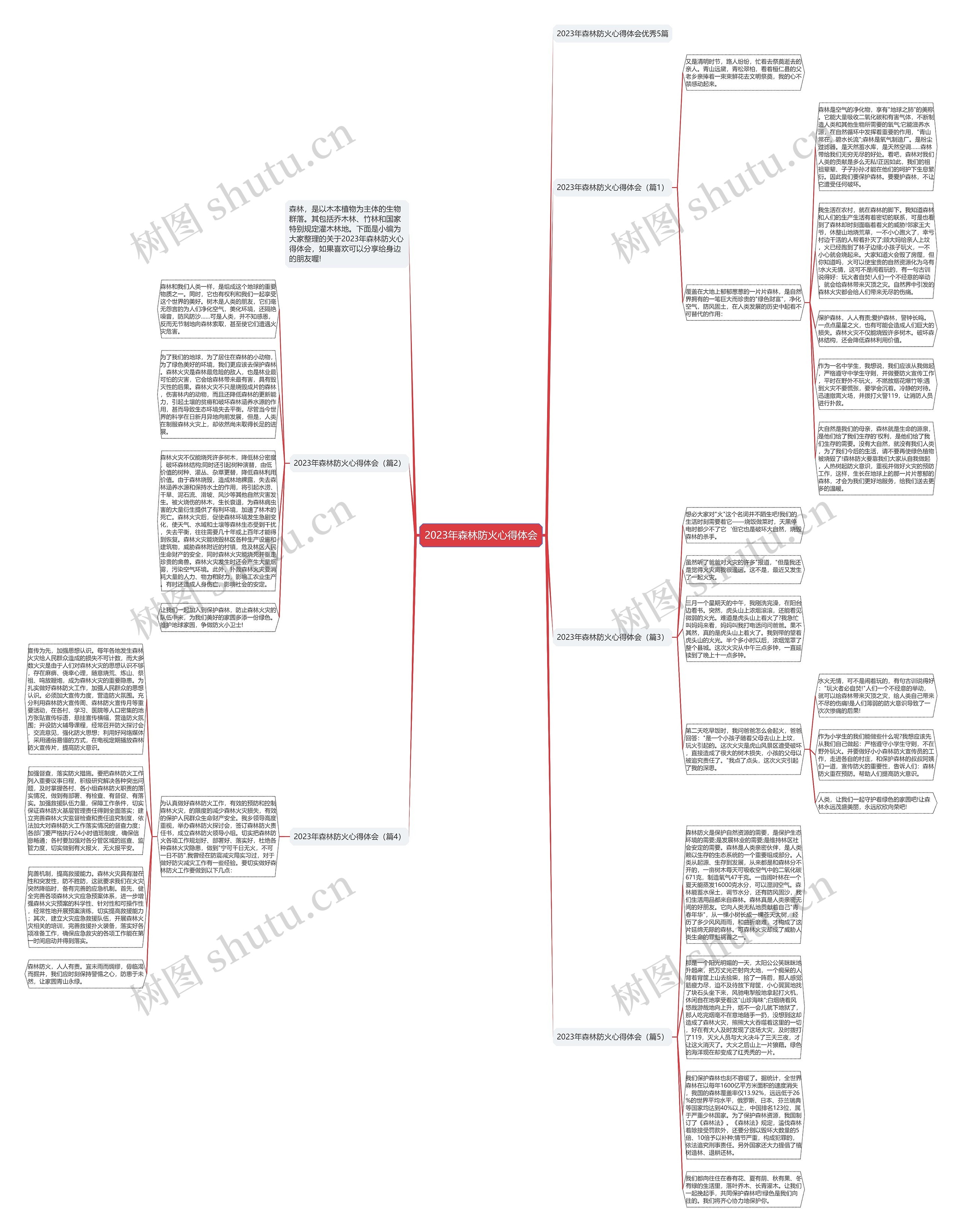 2023年森林防火心得体会思维导图