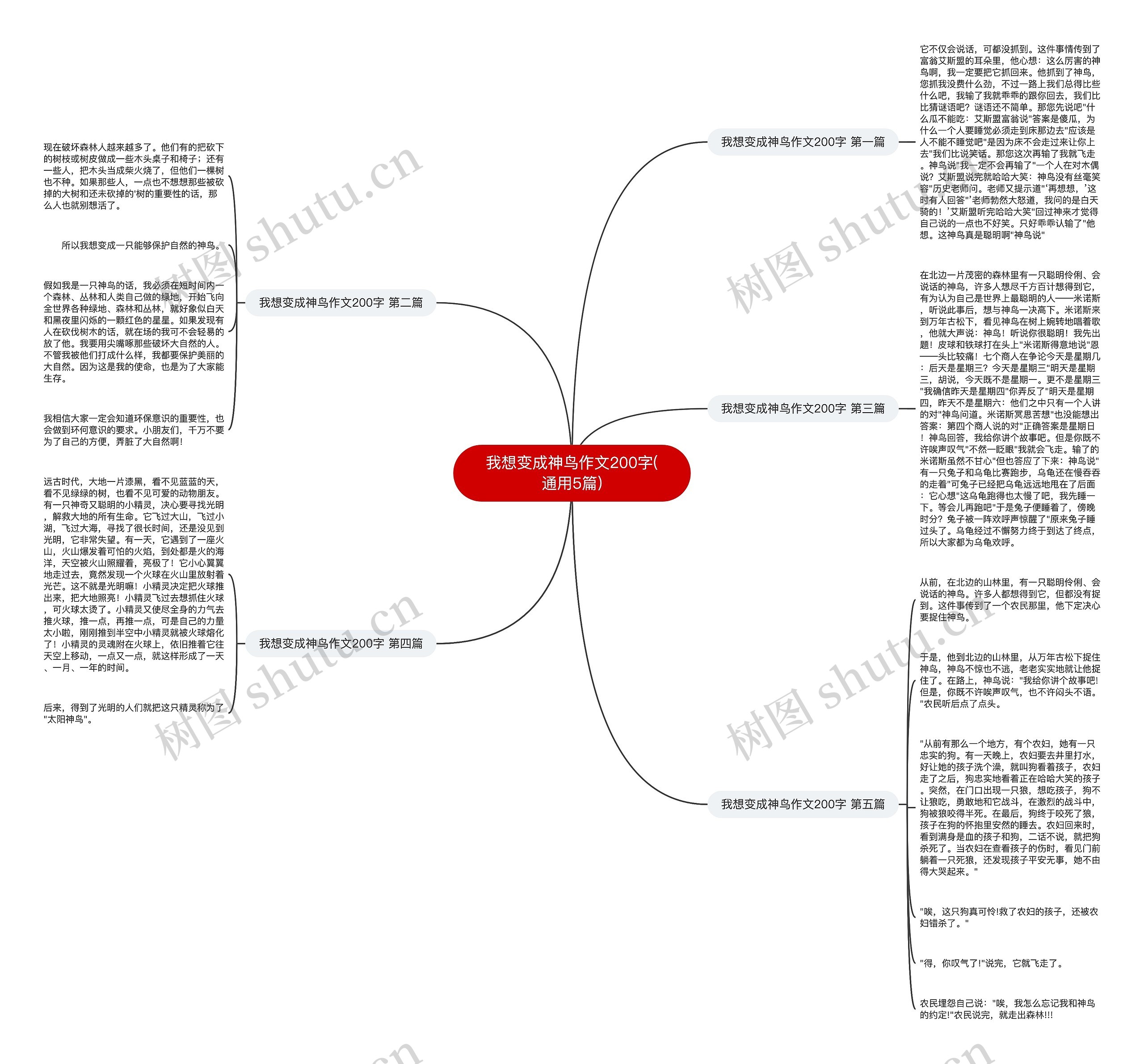 我想变成神鸟作文200字(通用5篇)思维导图
