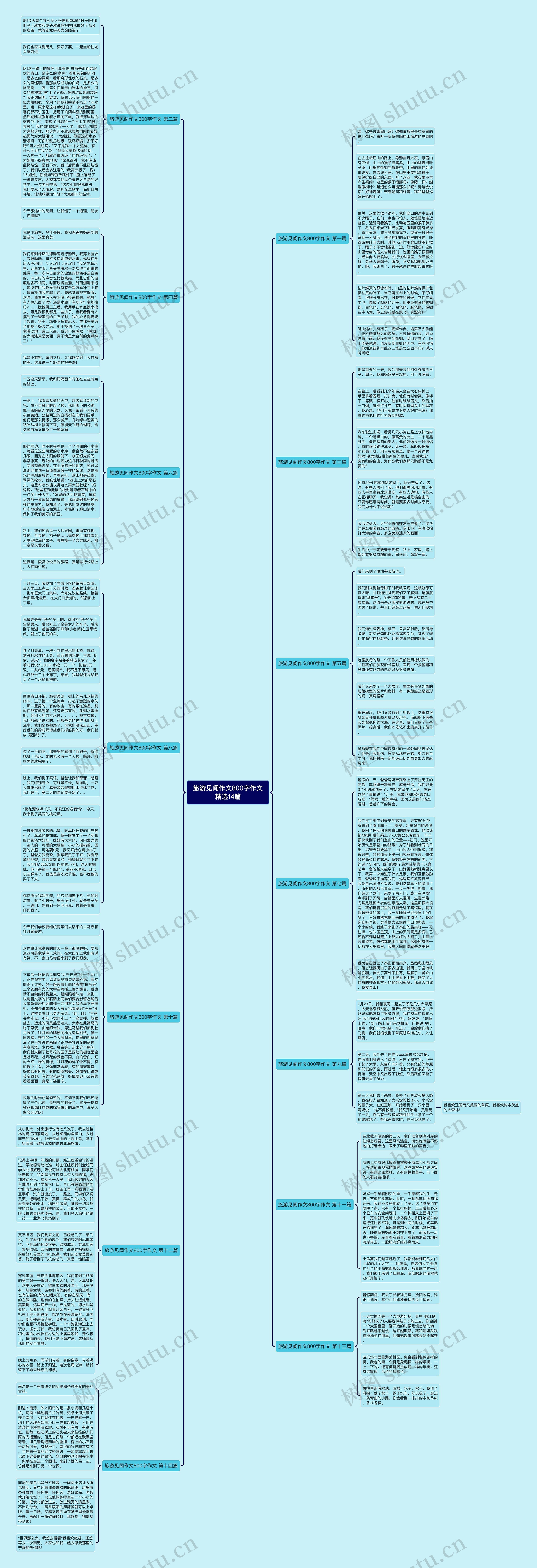 旅游见闻作文800字作文精选14篇思维导图