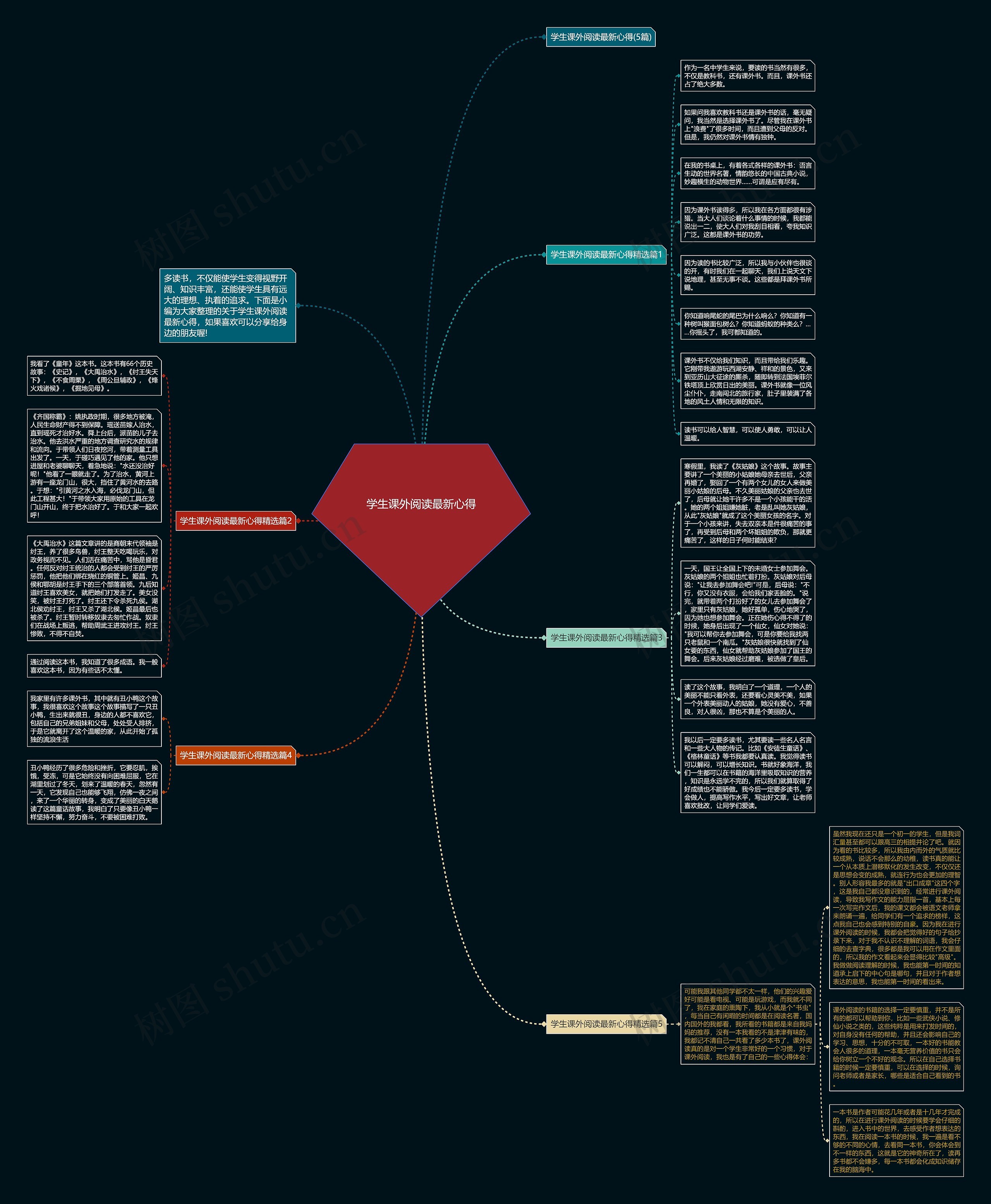 学生课外阅读最新心得思维导图