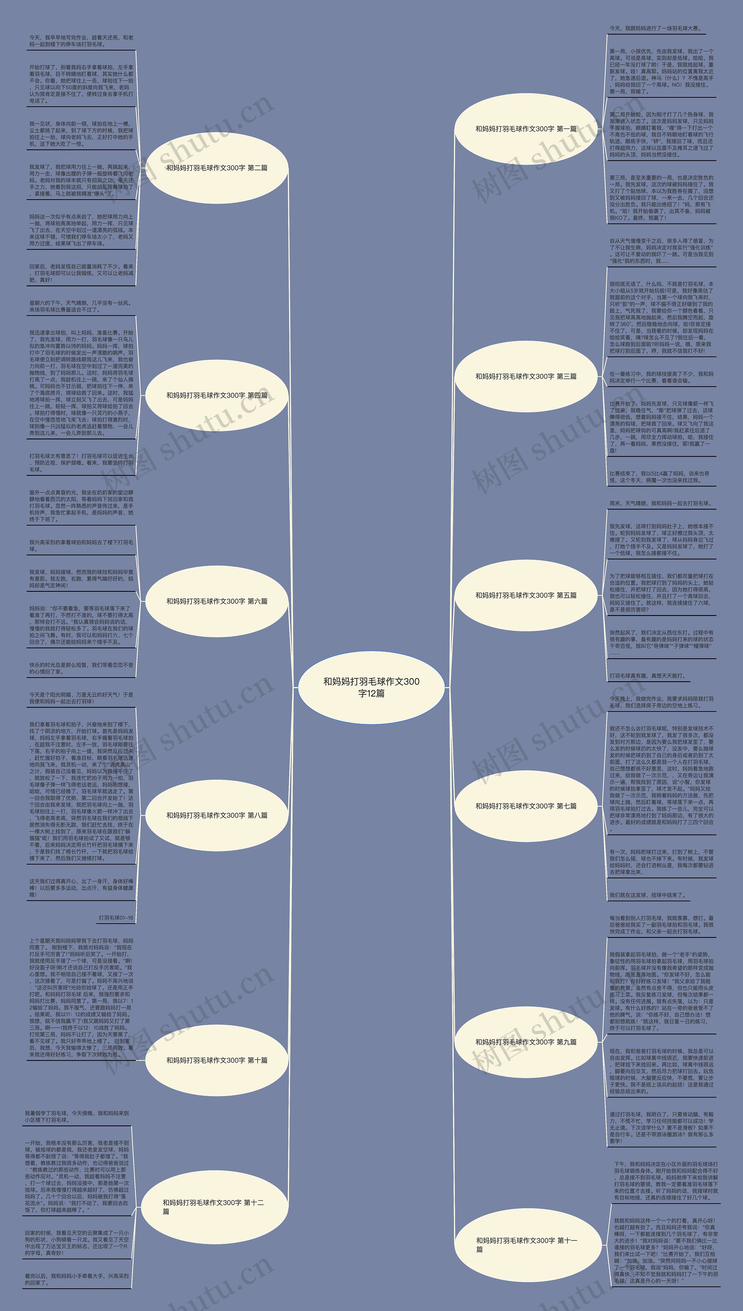 和妈妈打羽毛球作文300字12篇思维导图