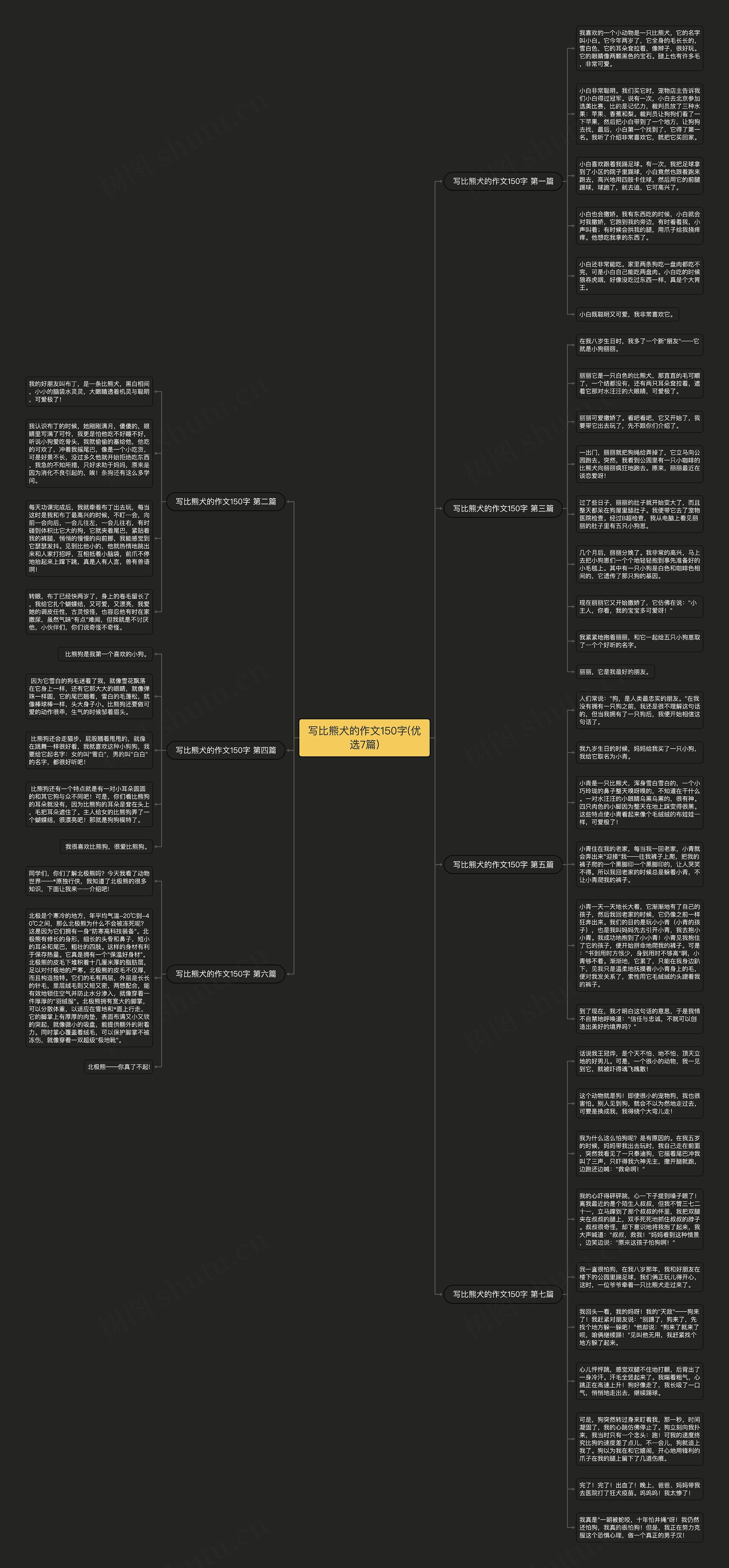 写比熊犬的作文150字(优选7篇)思维导图
