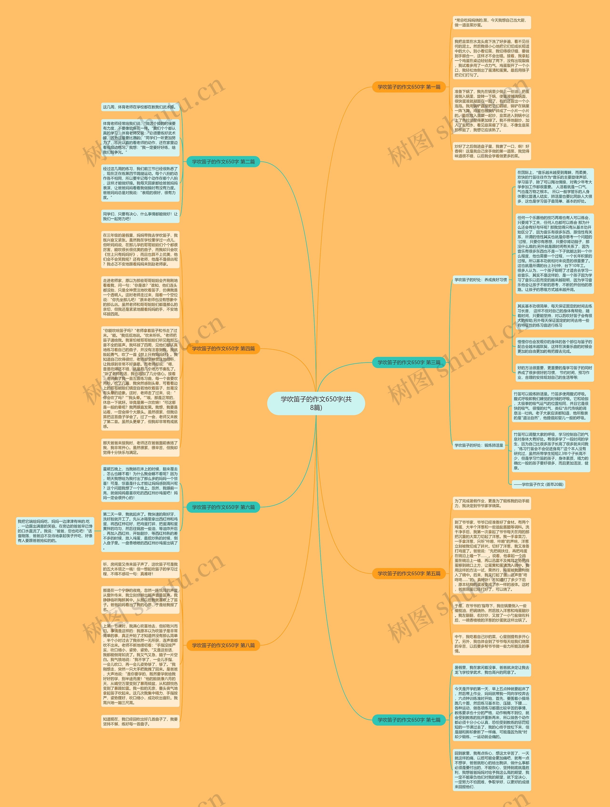 学吹笛子的作文650字(共8篇)思维导图