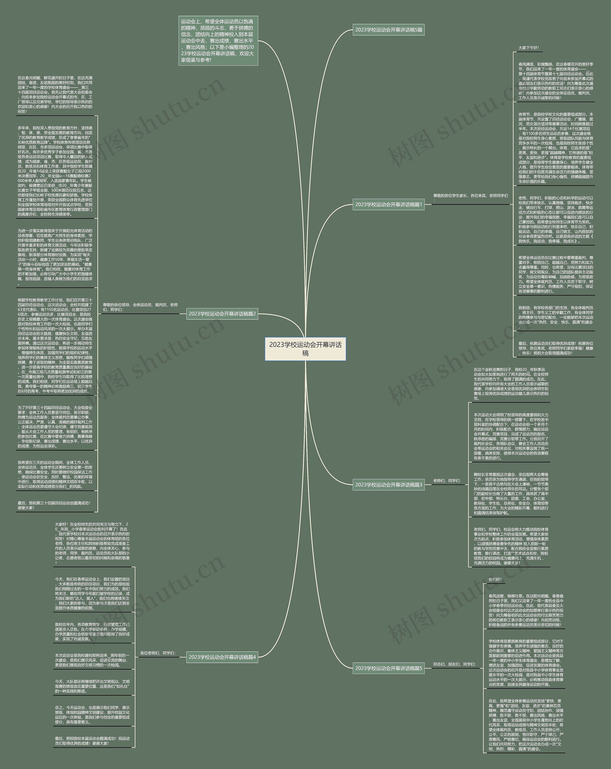 2023学校运动会开幕讲话稿思维导图