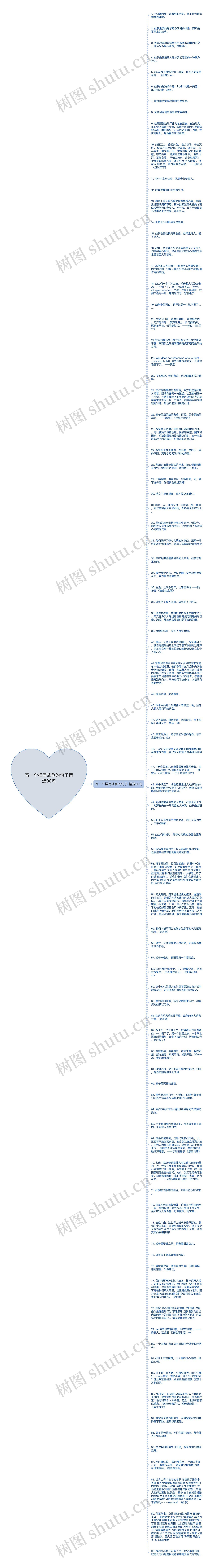 写一个描写战争的句子精选90句思维导图