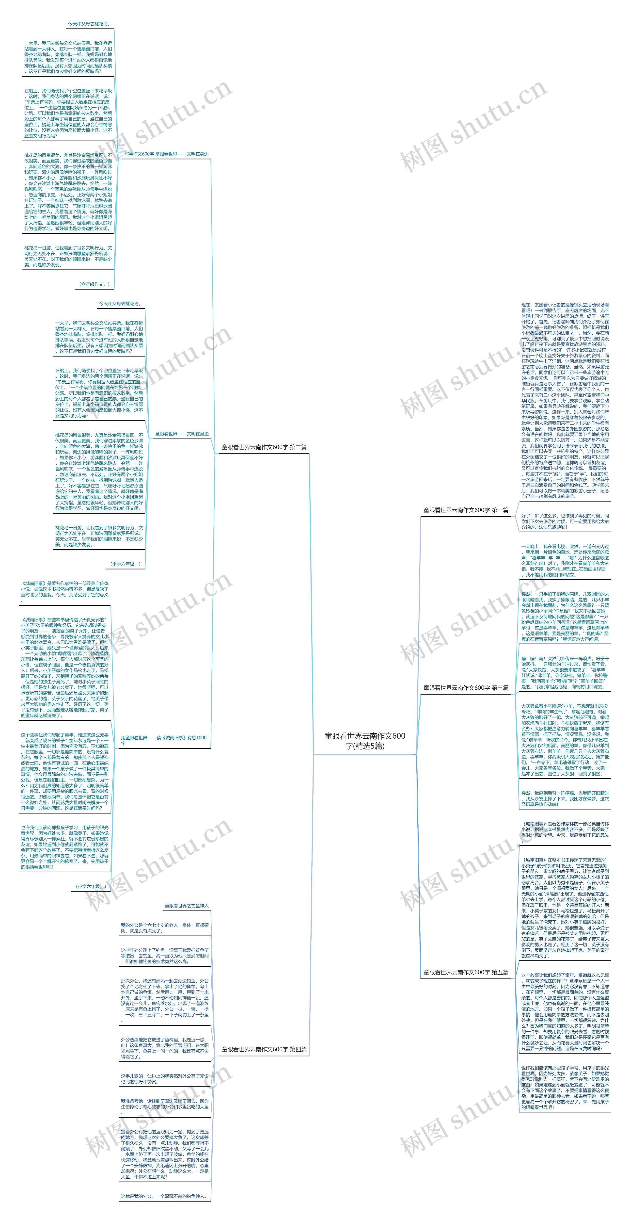 童眼看世界云南作文600字(精选5篇)思维导图