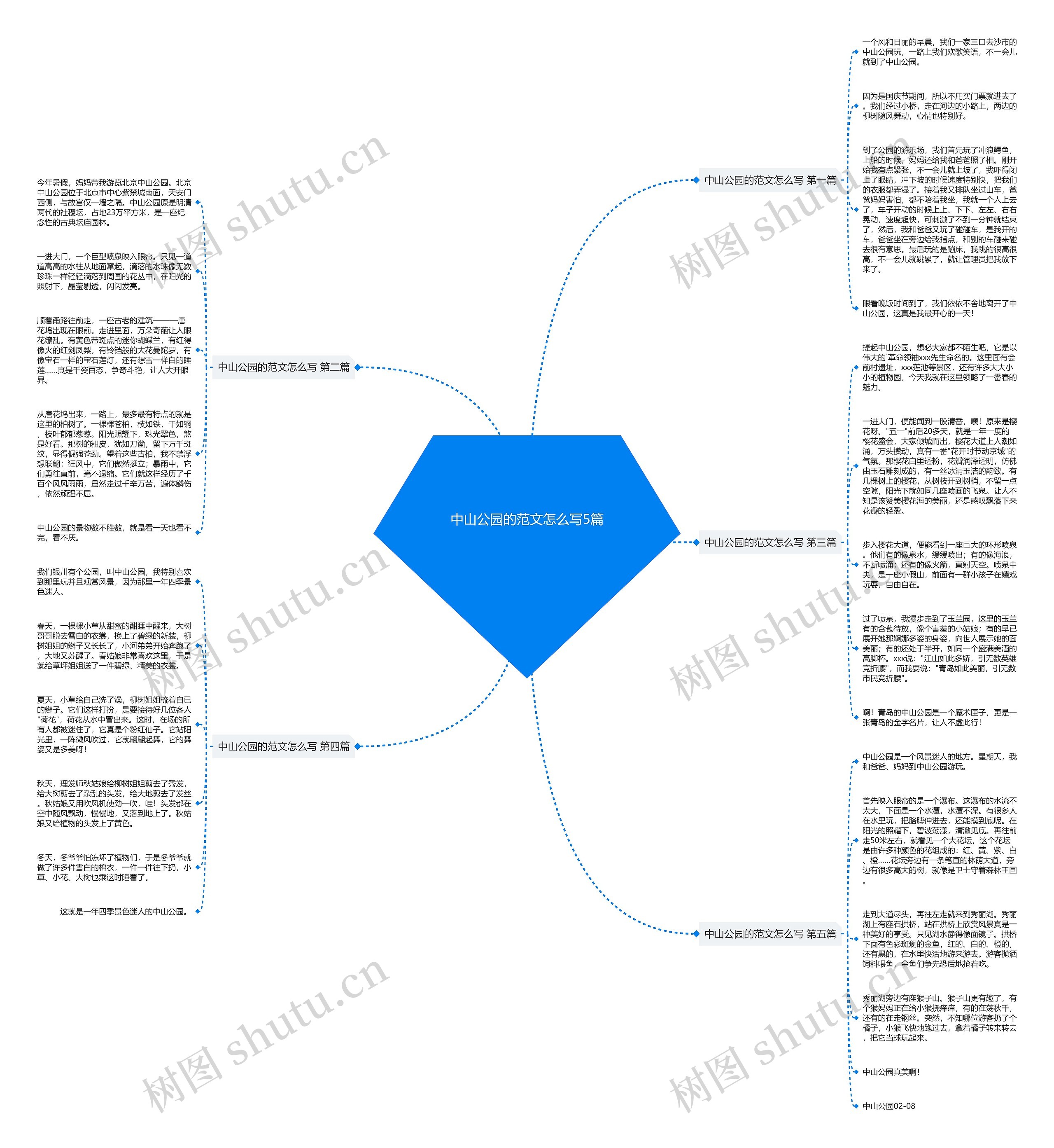 中山公园的范文怎么写5篇思维导图