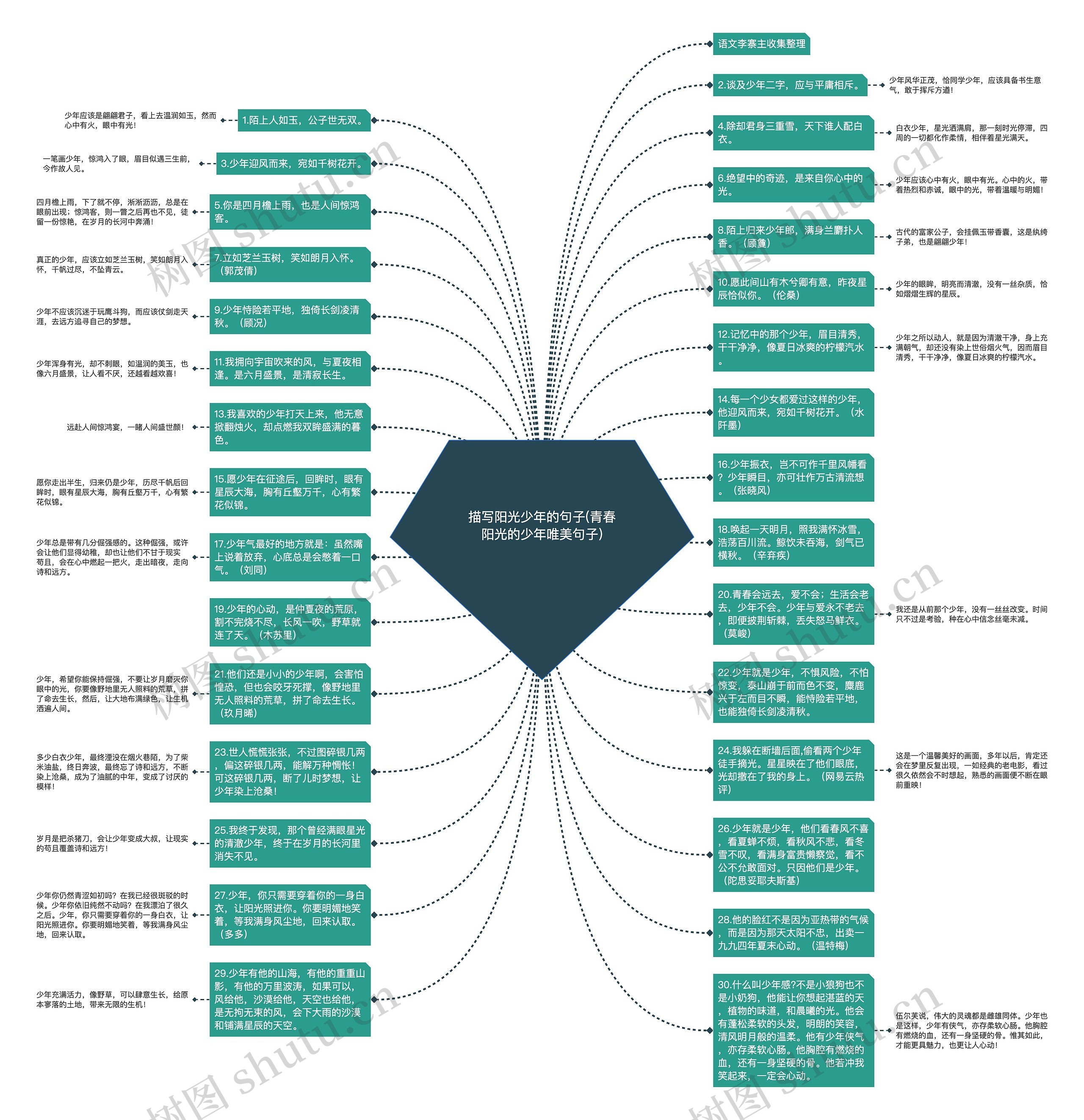 描写阳光少年的句子(青春阳光的少年唯美句子)思维导图