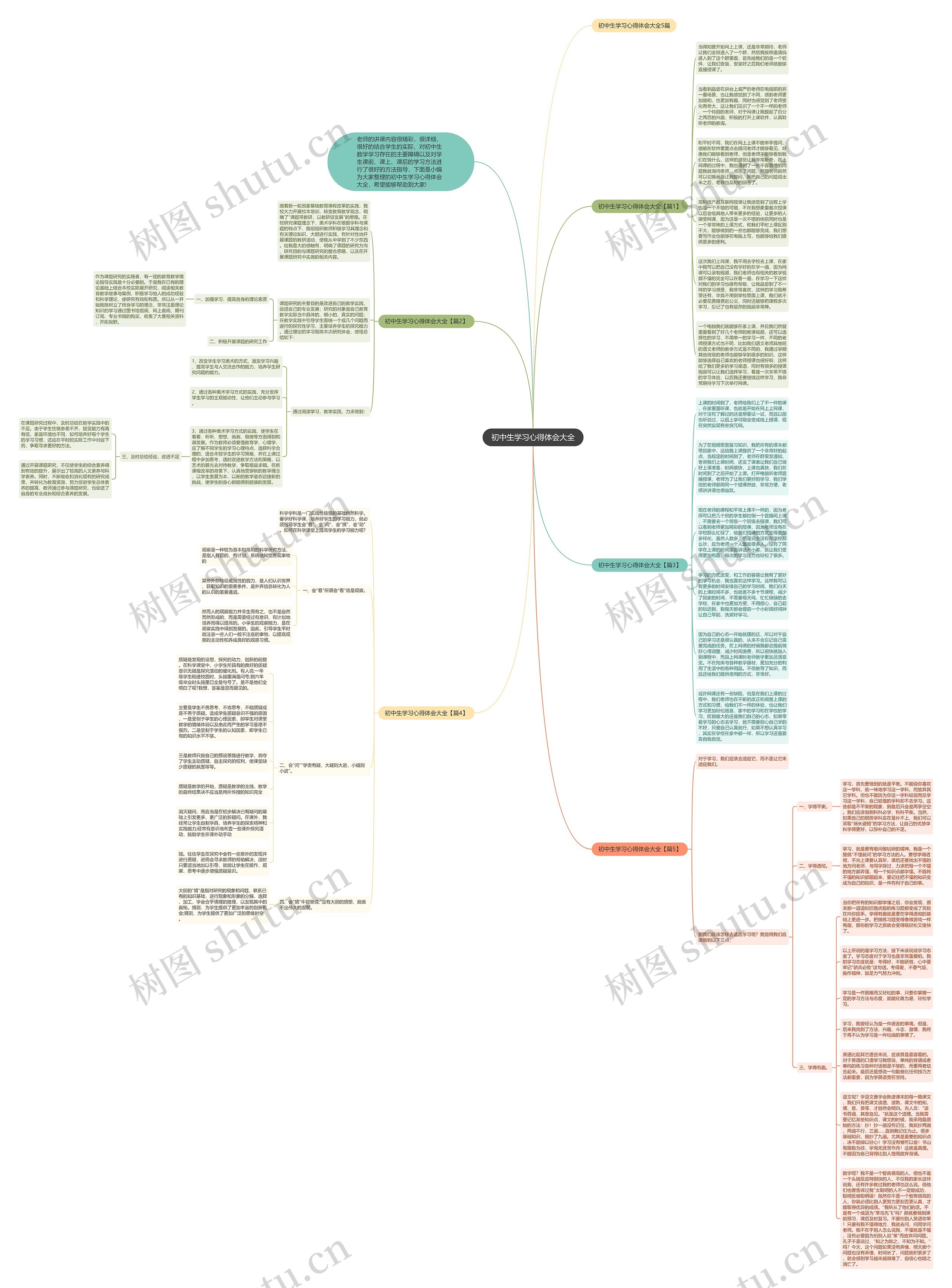 初中生学习心得体会大全思维导图