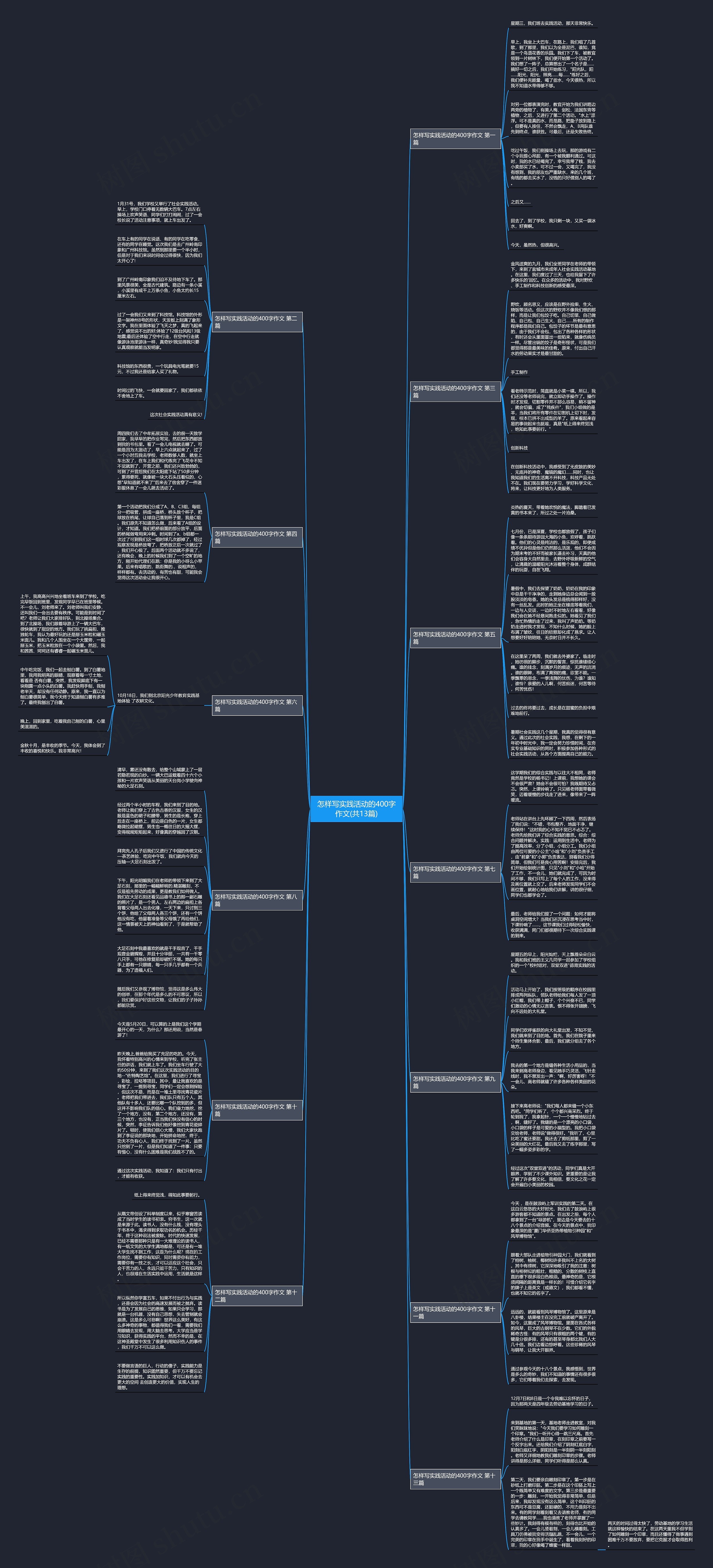 怎样写实践活动的400字作文(共13篇)思维导图