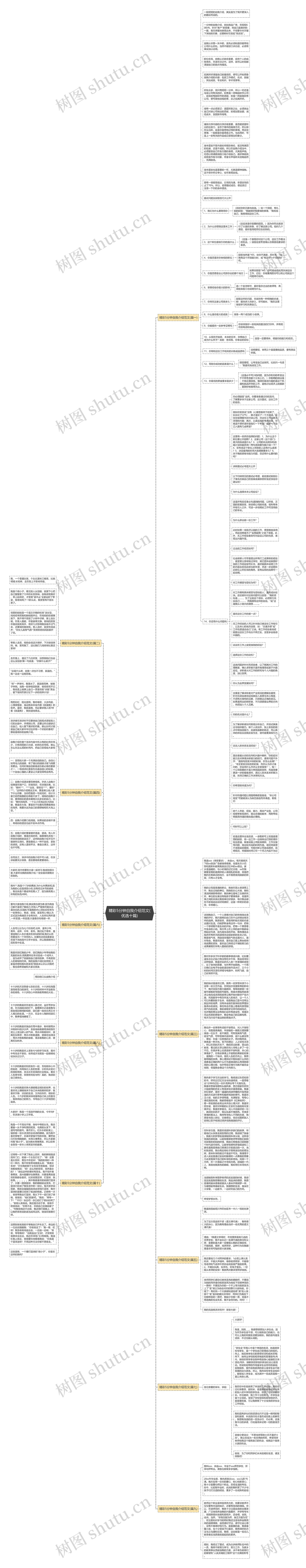 精彩5分钟自我介绍范文(优选十篇)思维导图