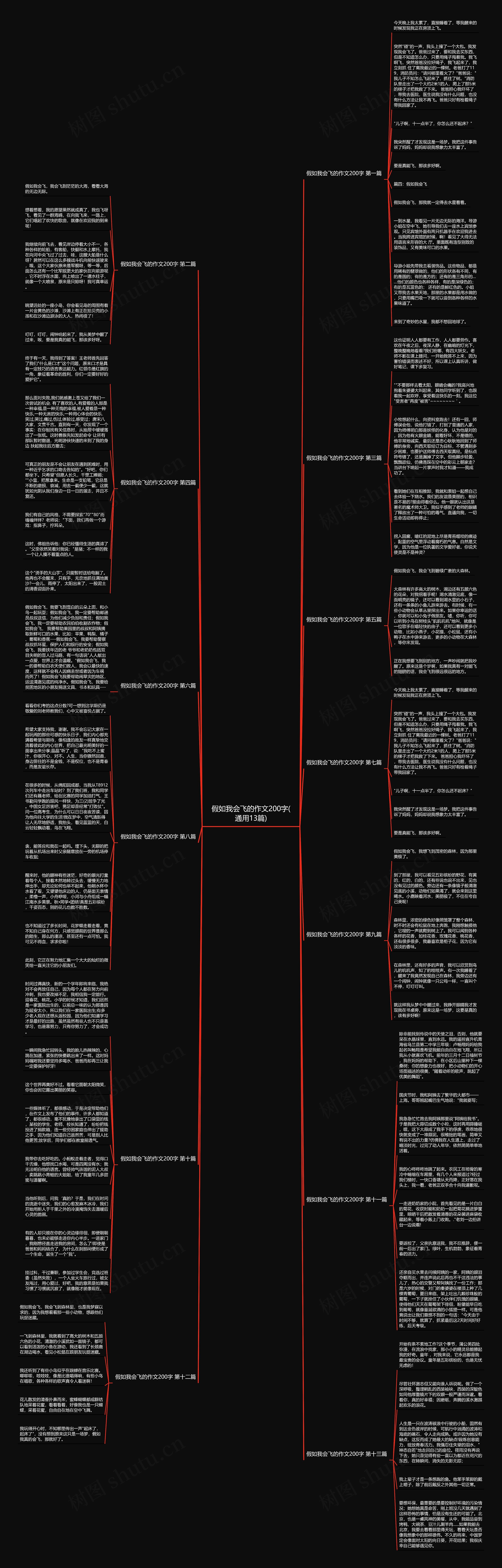 假如我会飞的作文200字(通用13篇)思维导图