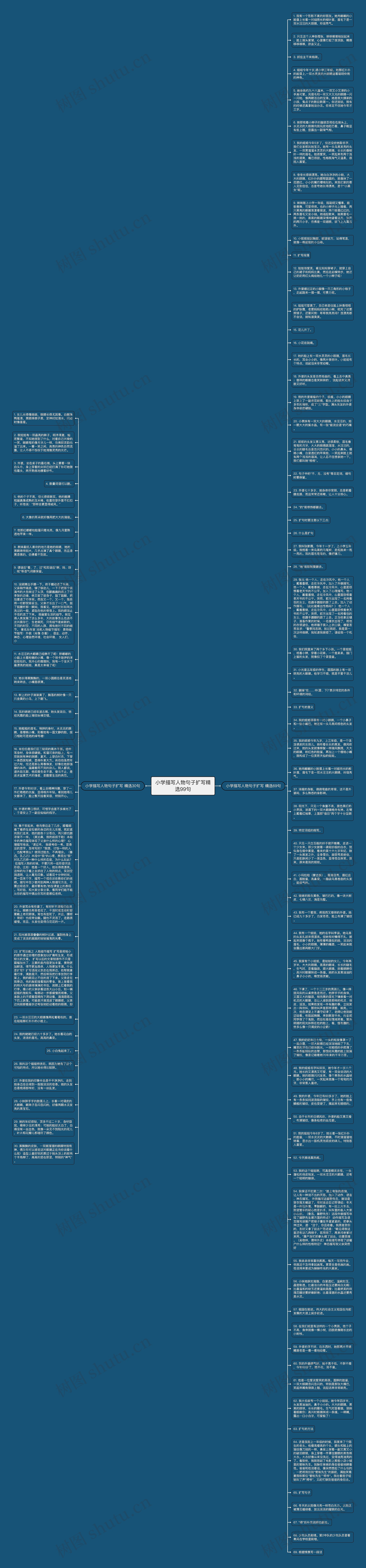 小学描写人物句子扩写精选99句思维导图