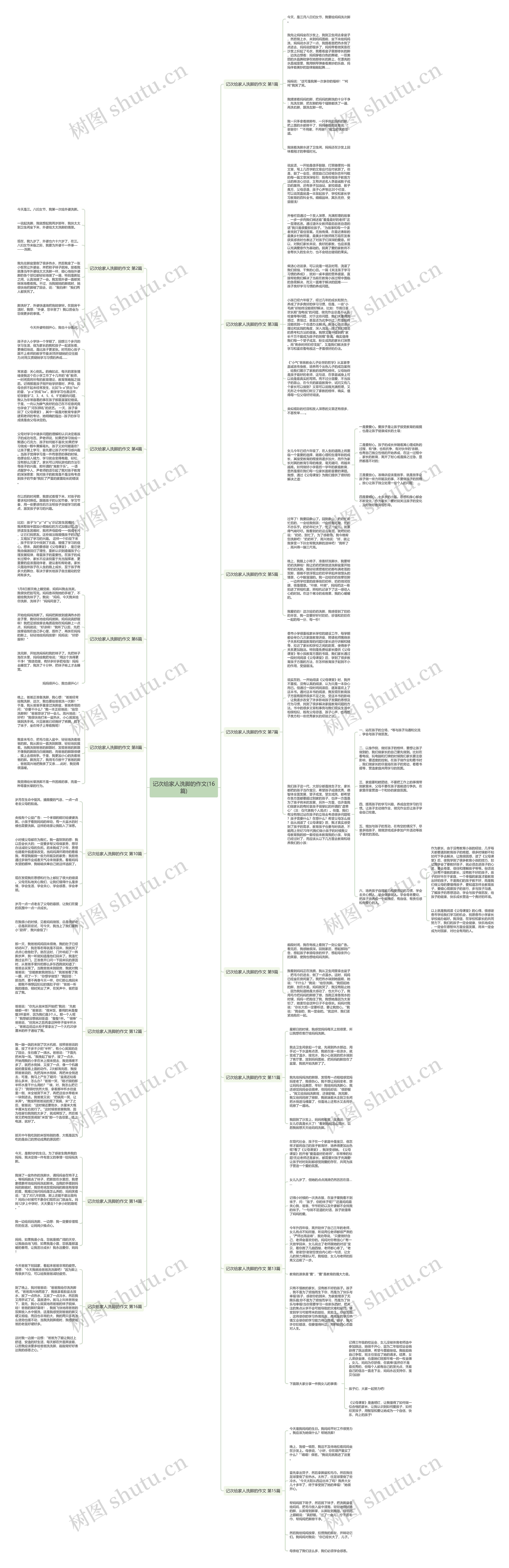 记次给家人洗脚的作文(16篇)思维导图