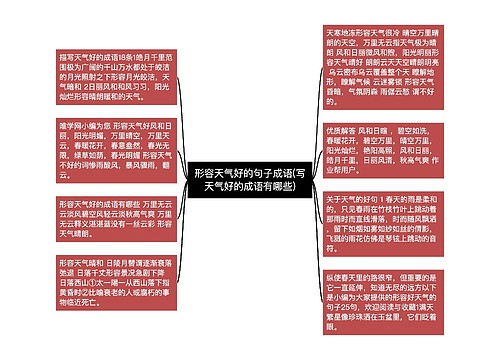 形容天气好的句子成语(写天气好的成语有哪些)