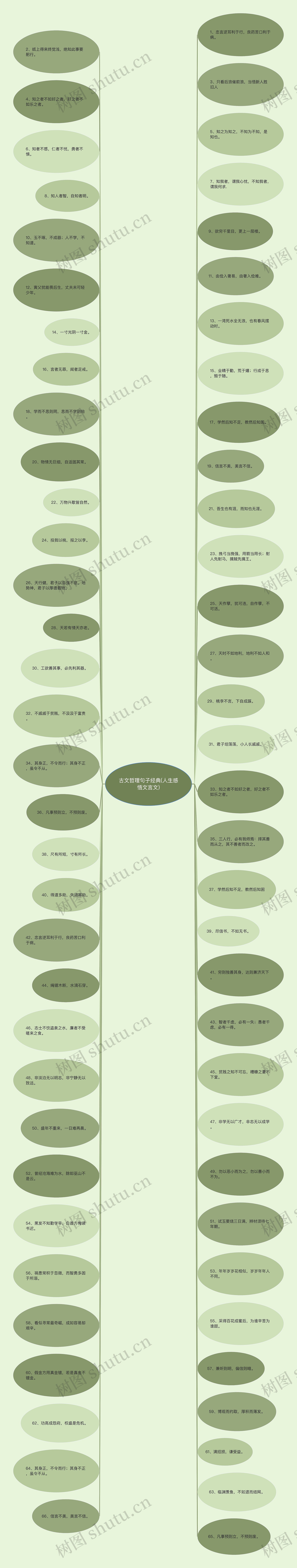古文哲理句子经典(人生感悟文言文)思维导图