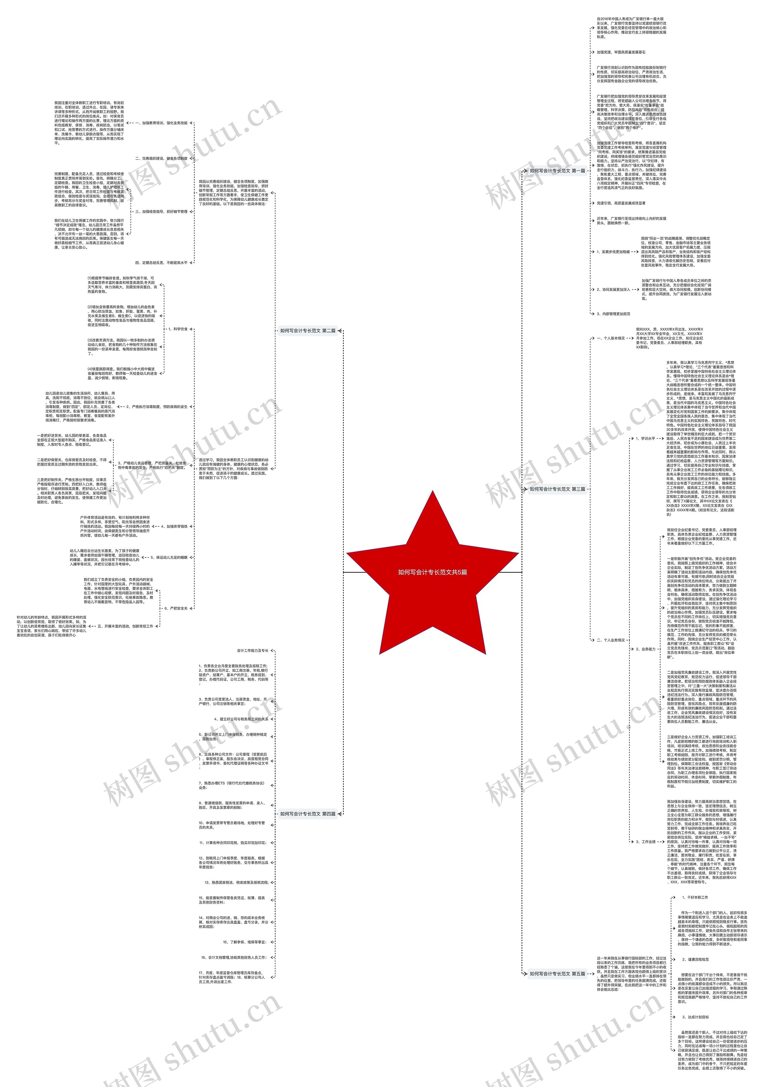 如何写会计专长范文共5篇思维导图