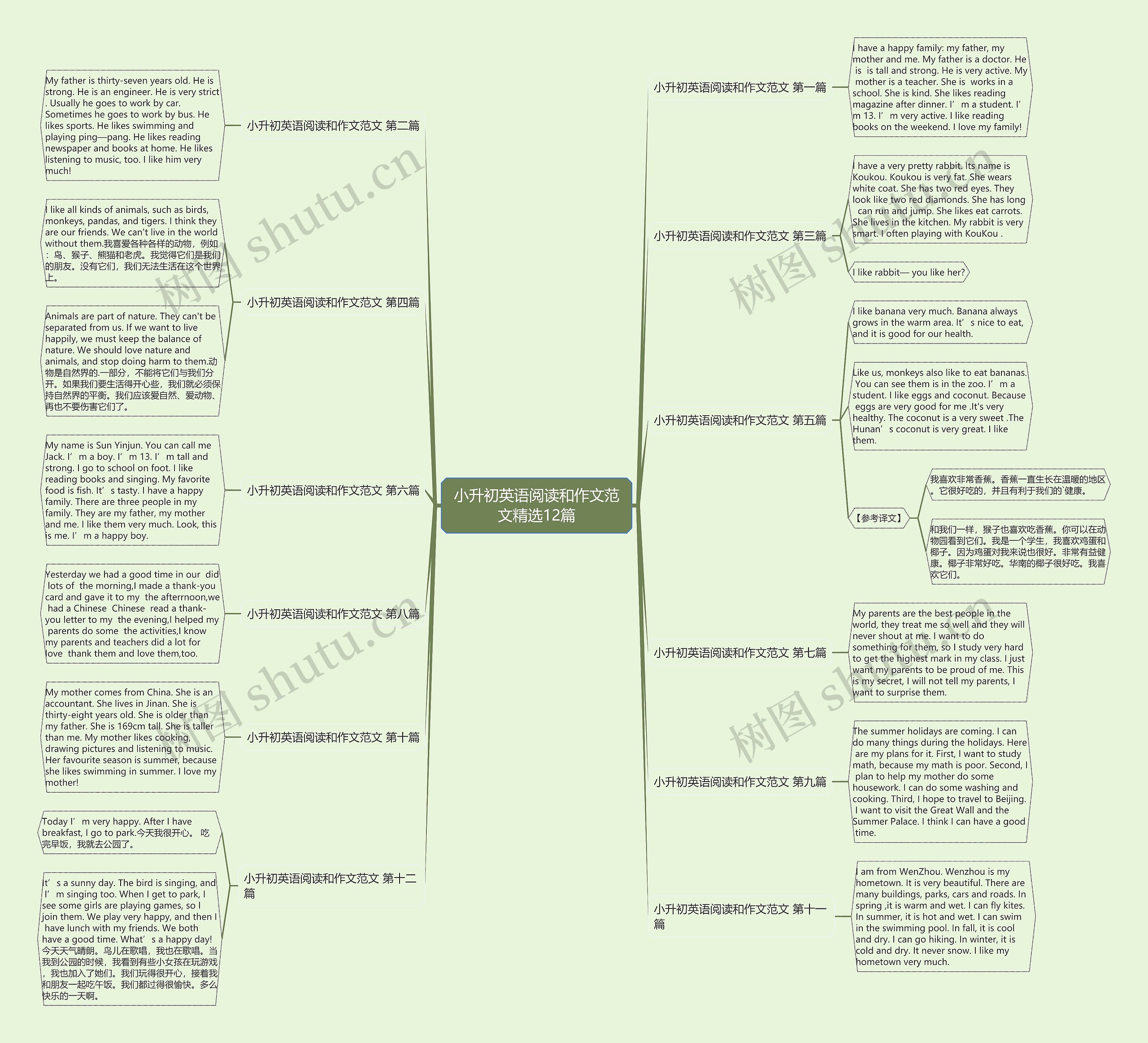 小升初英语阅读和作文范文精选12篇 小升初英语阅读和作文范文精选12篇