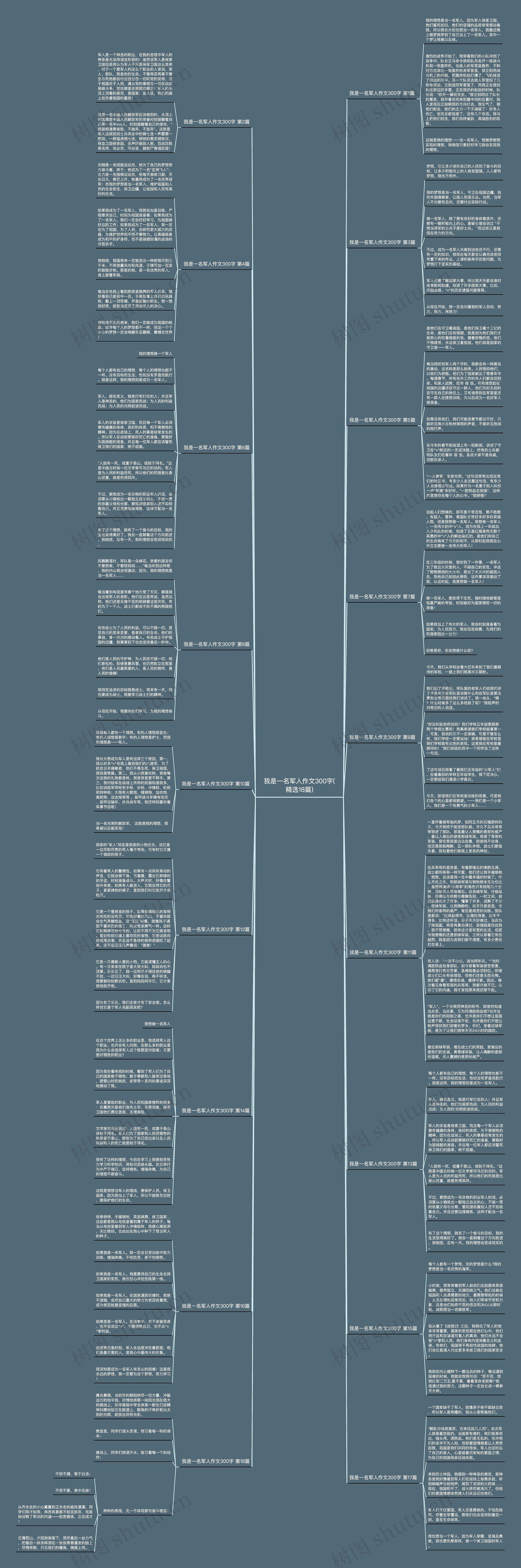 我是一名军人作文300字(精选18篇)思维导图