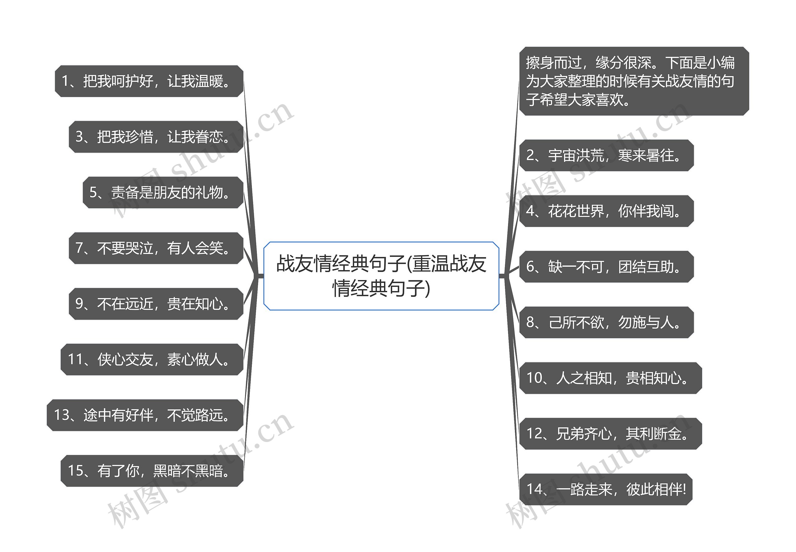 战友情经典句子(重温战友情经典句子)思维导图