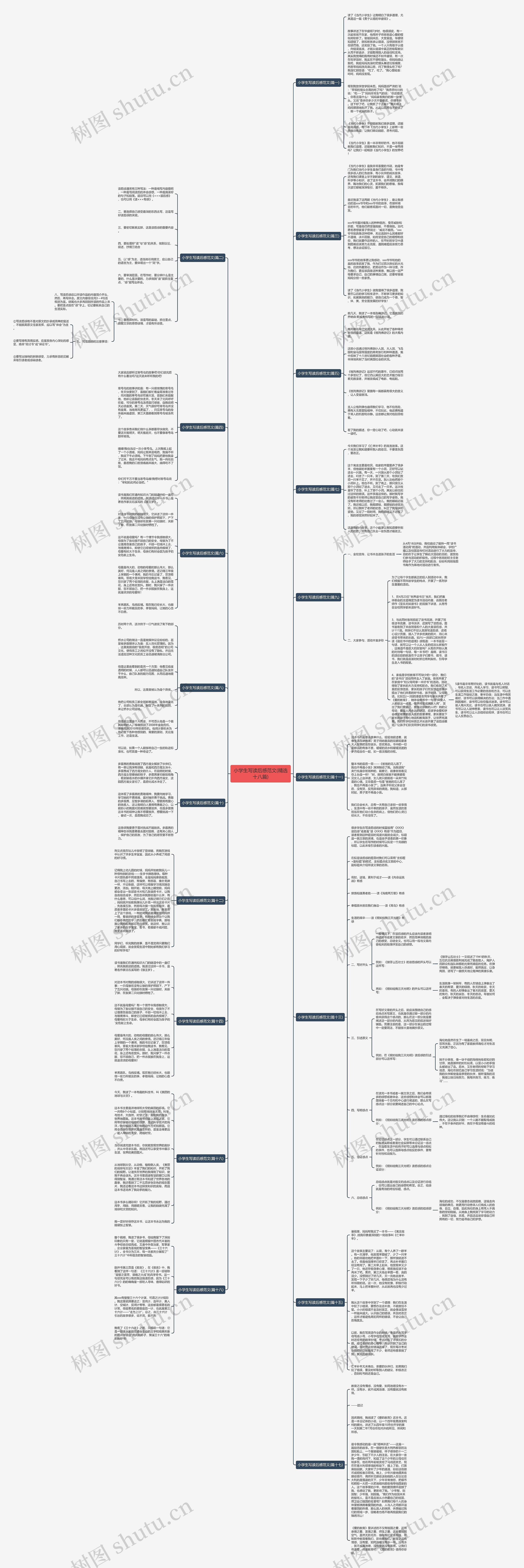 小学生写读后感范文(精选十八篇)思维导图