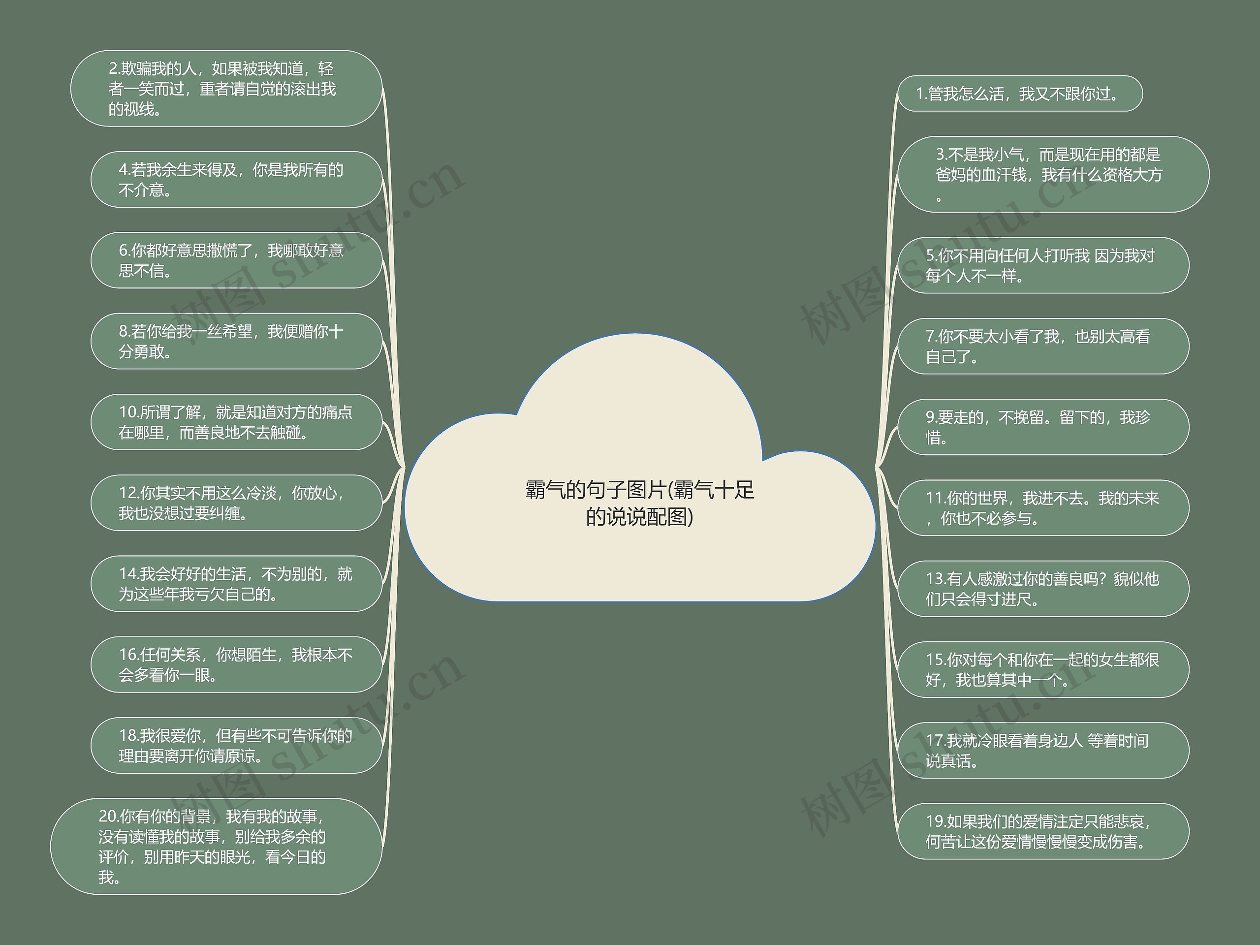 霸气的句子图片(霸气十足的说说配图)思维导图