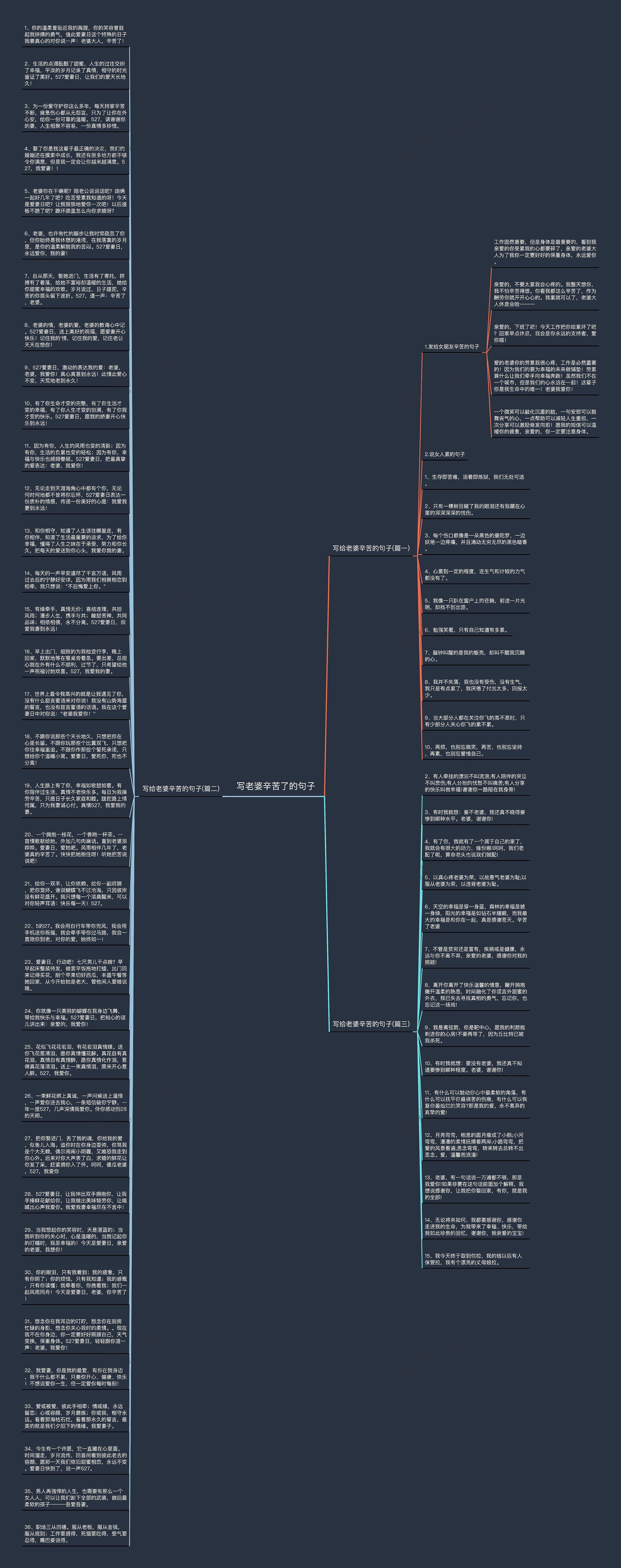 写老婆辛苦了的句子思维导图