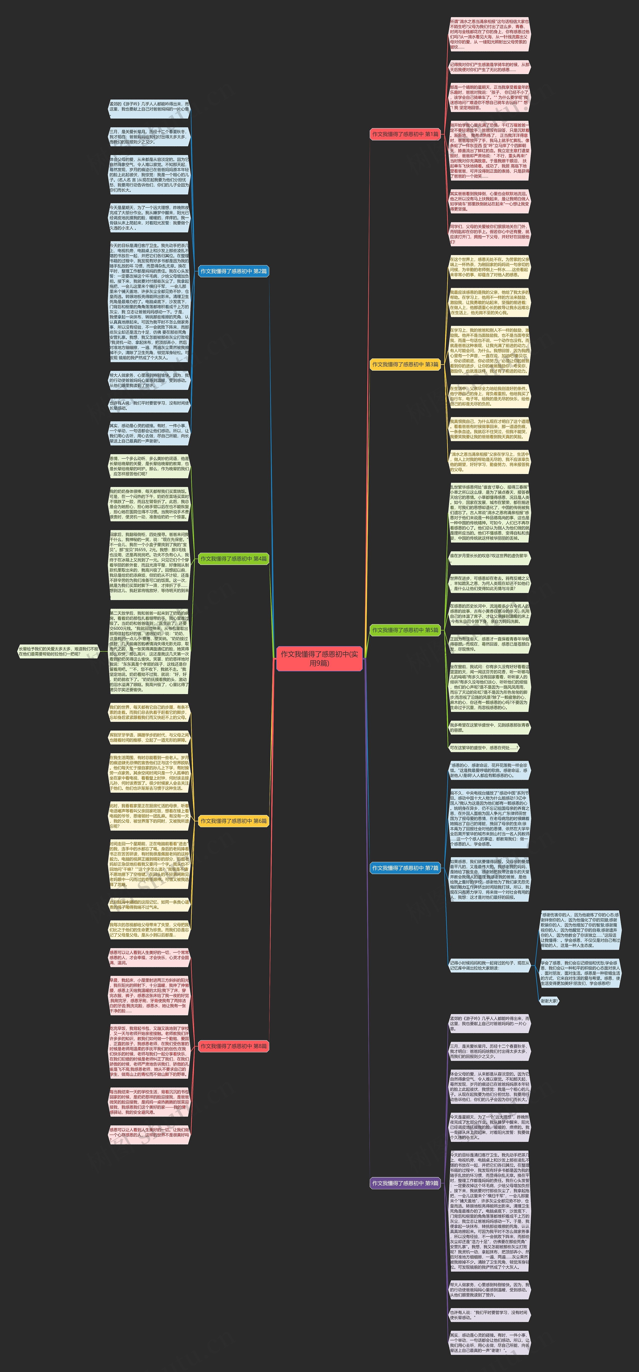 作文我懂得了感恩初中(实用9篇)思维导图
