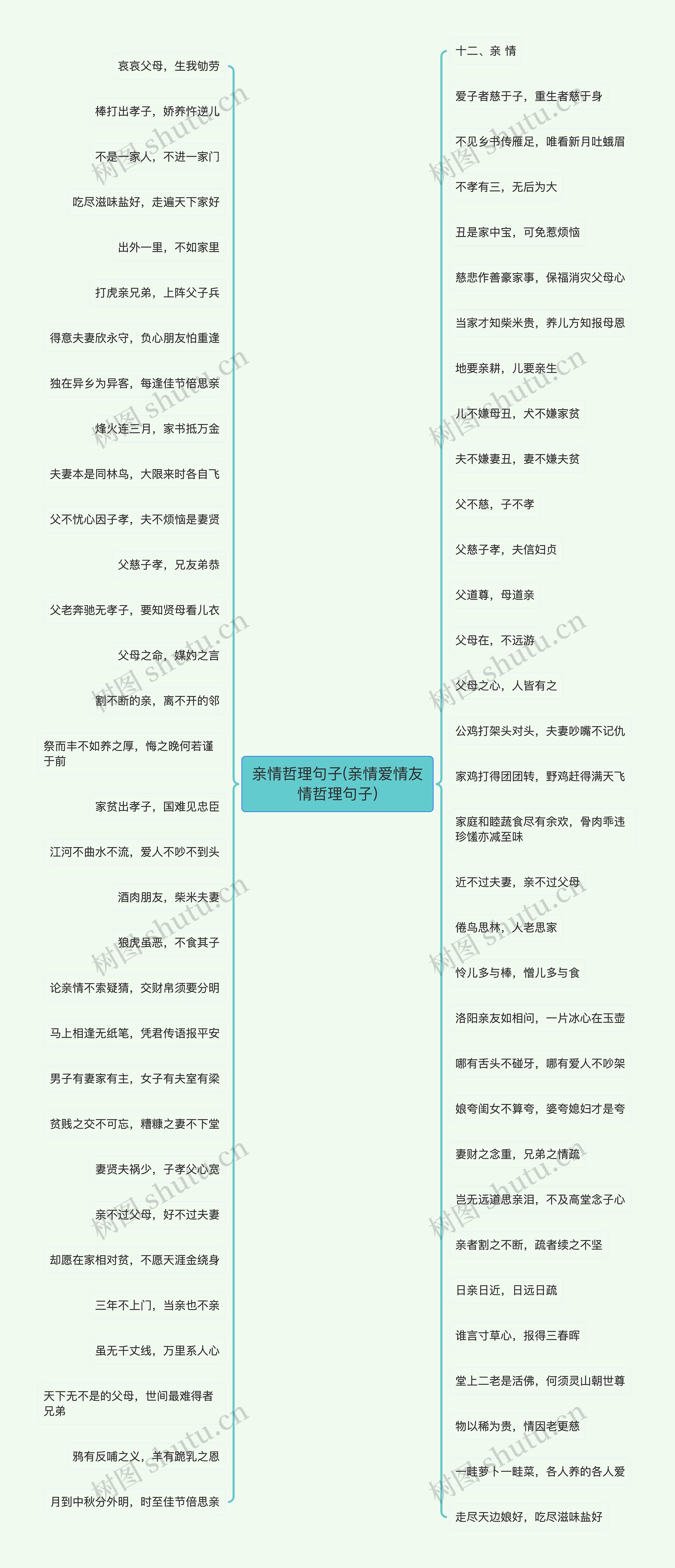 亲情哲理句子(亲情爱情友情哲理句子)思维导图