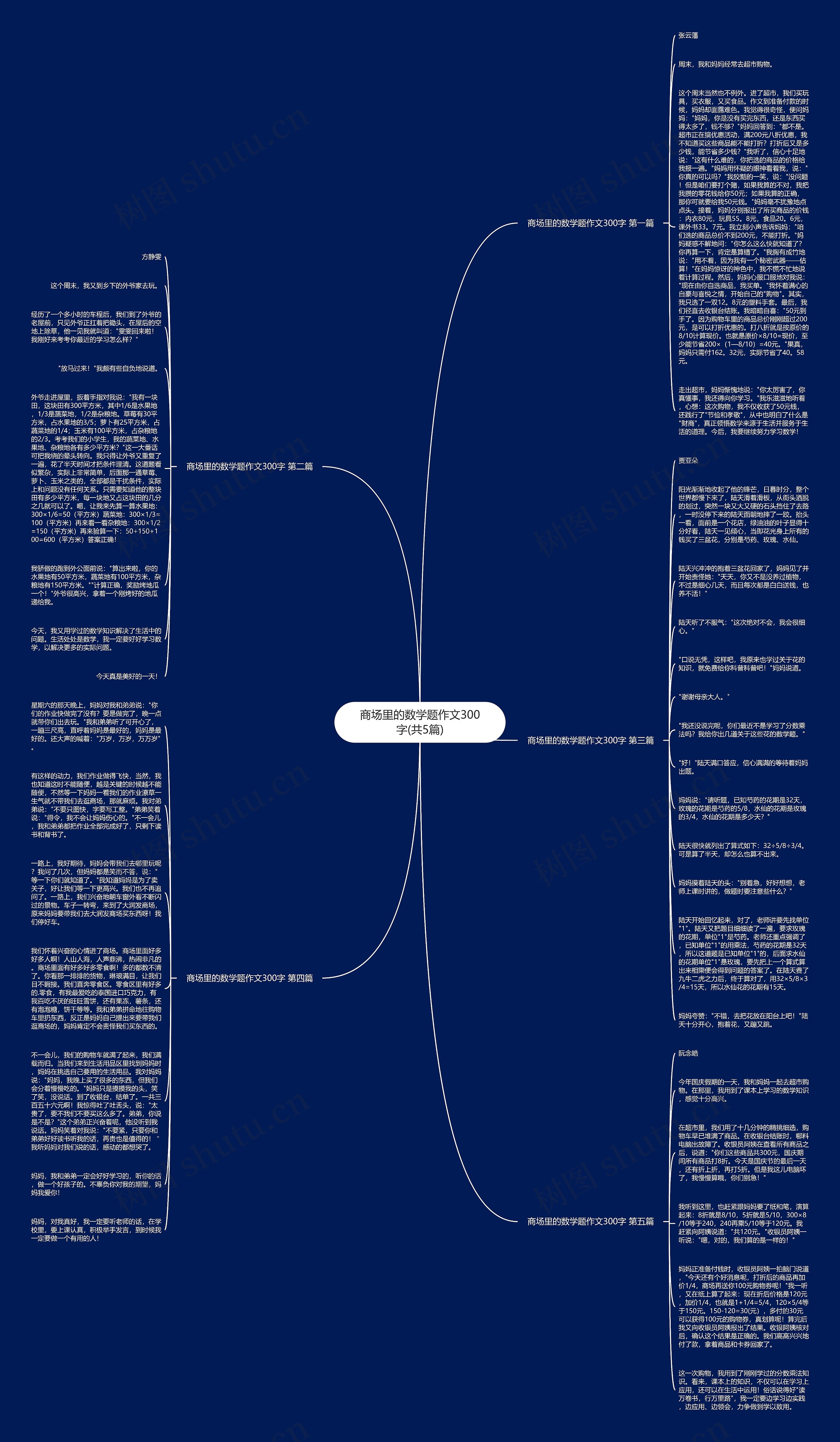 商场里的数学题作文300字(共5篇)思维导图