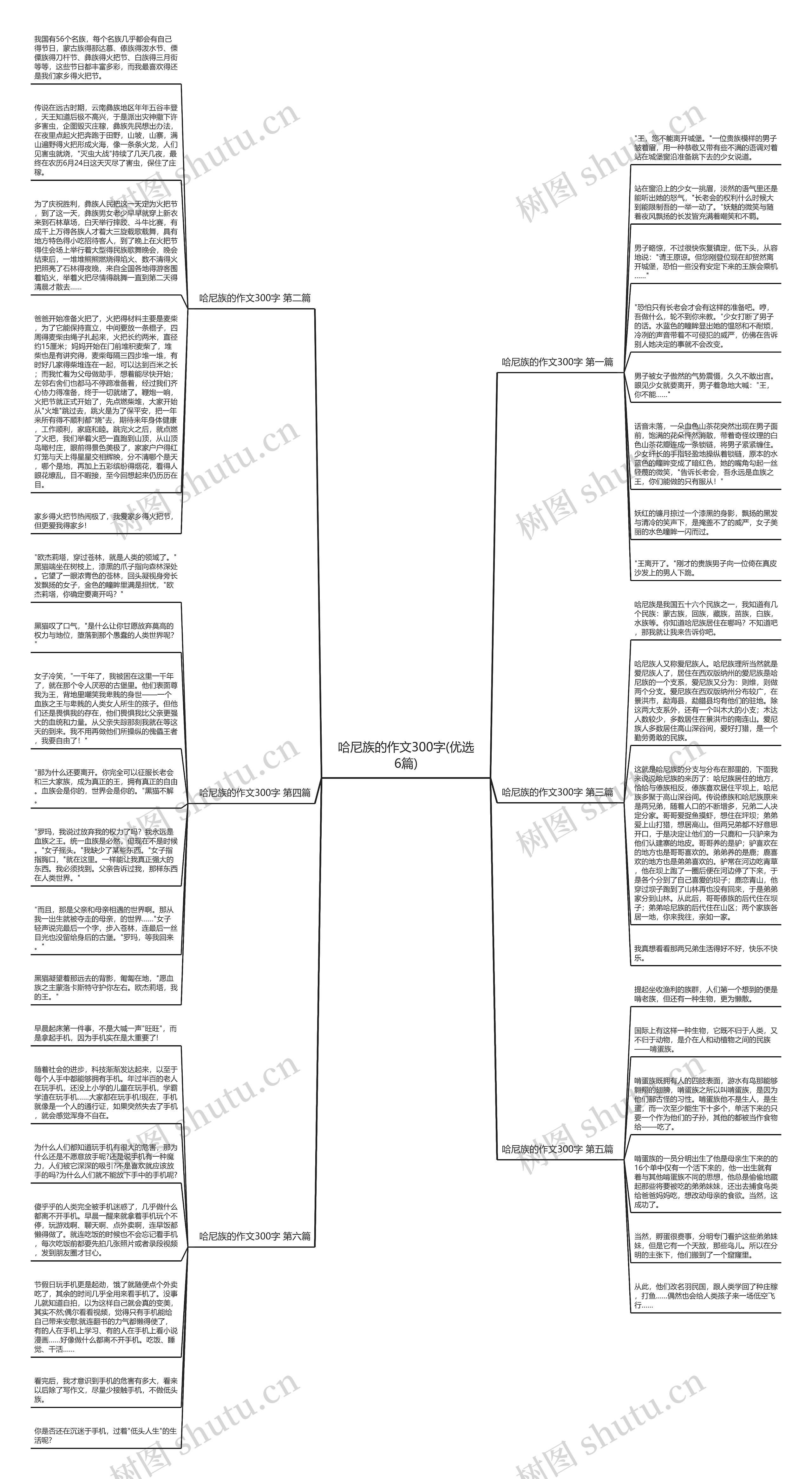 哈尼族的作文300字(优选6篇)思维导图